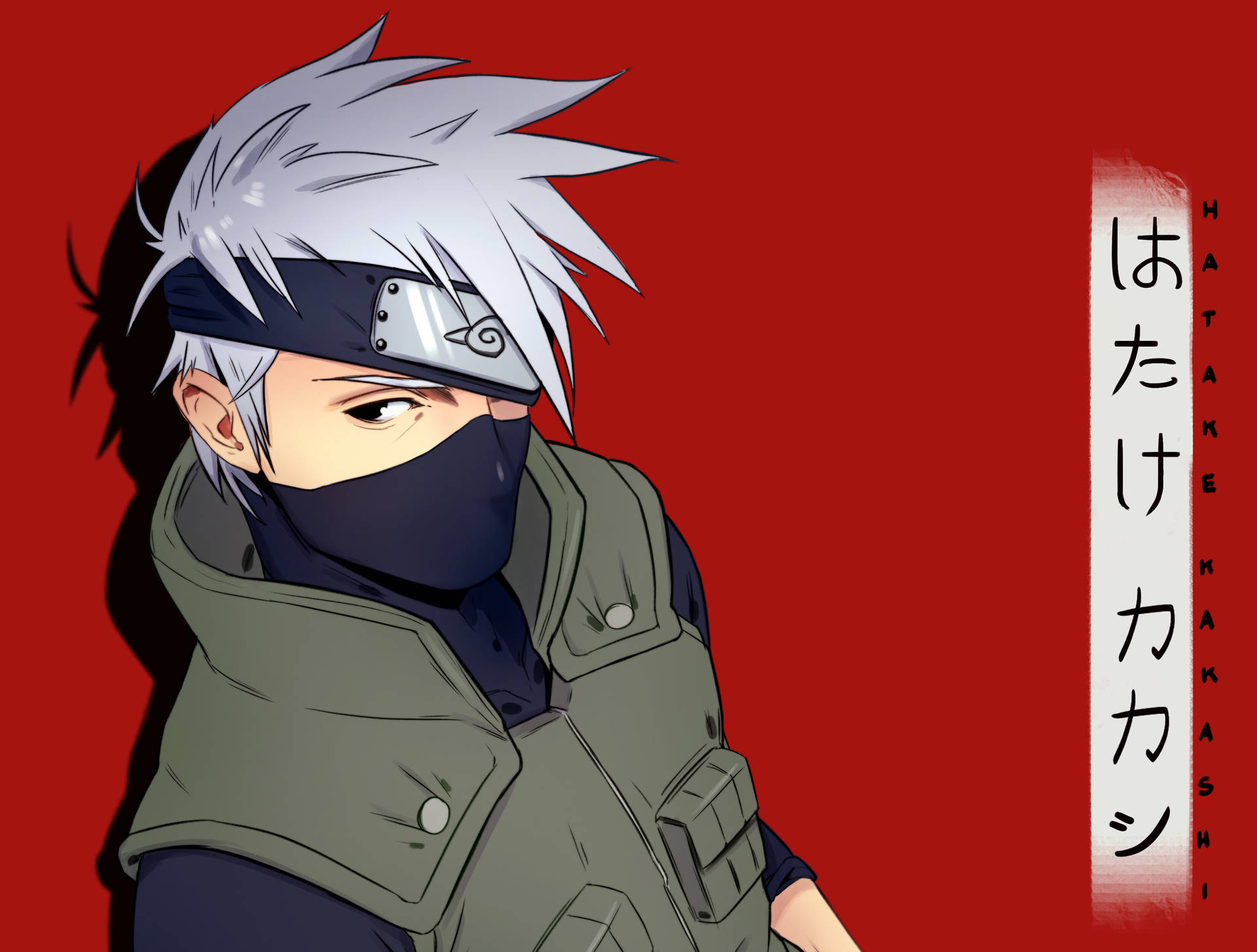 Naruto Kakashi Red Background Wallpaper