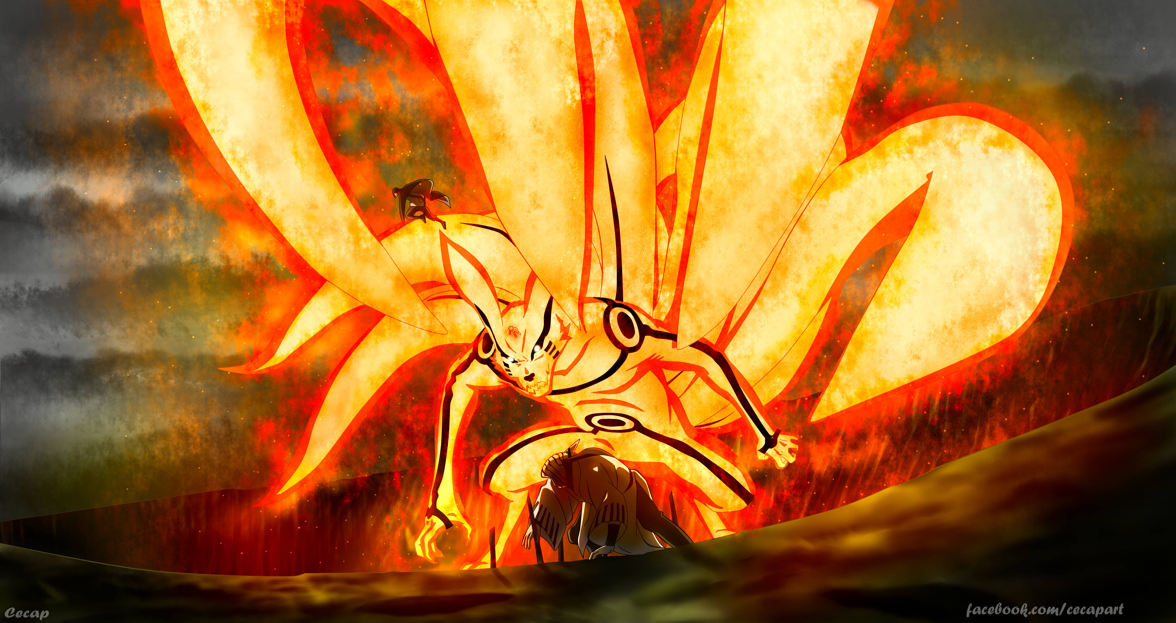 Naruto Kurama Nine Tails Chakra Mode Background