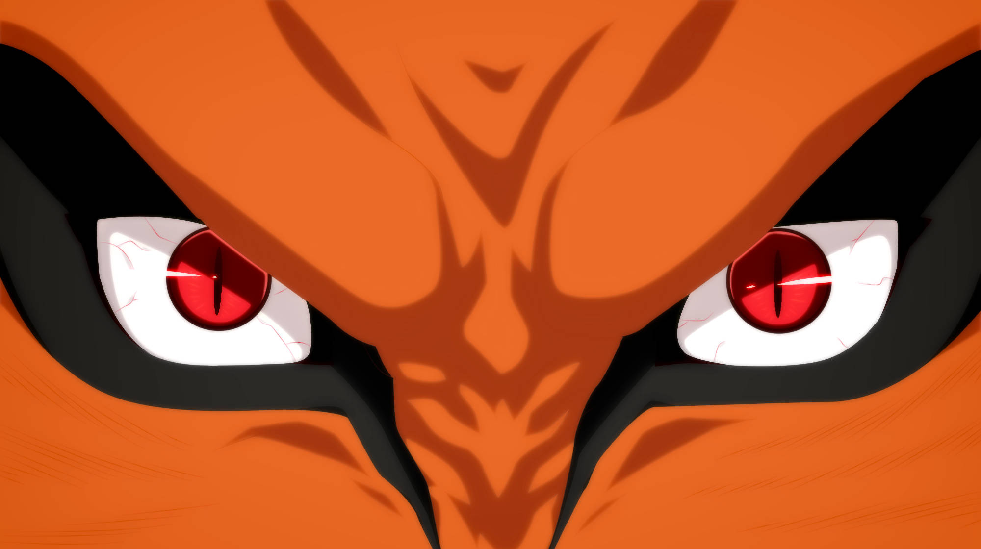 Naruto Kurama Red Eyes Close Up Background