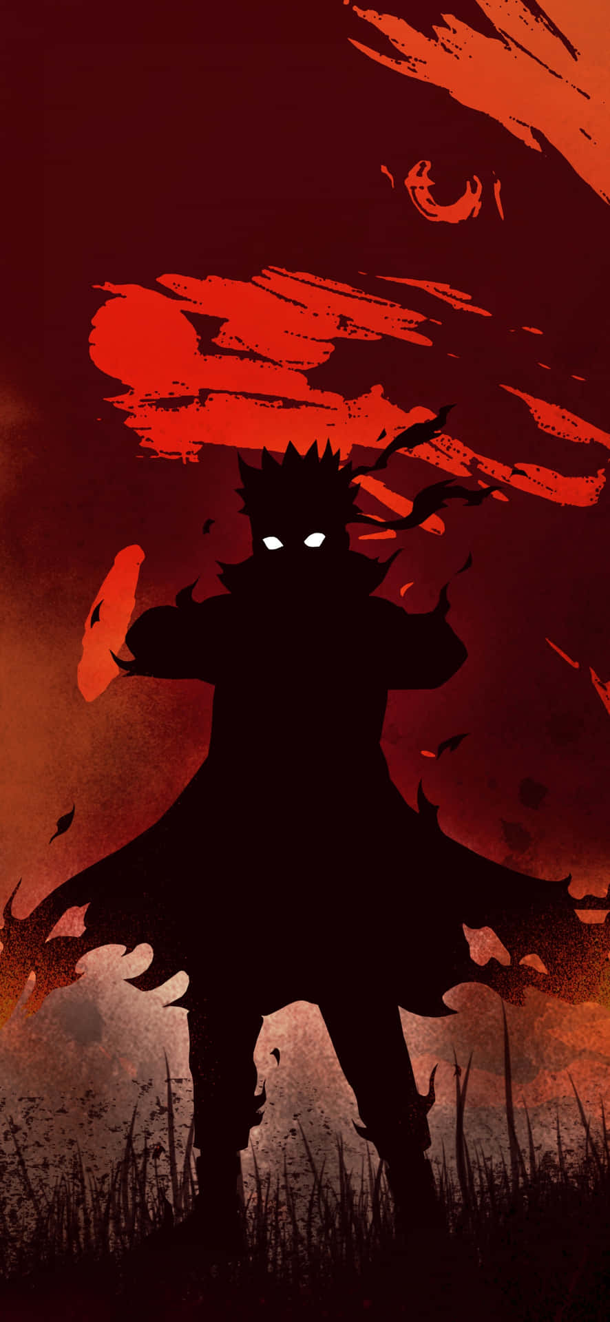 Naruto Kurama Silhouette Dark Background Wallpaper