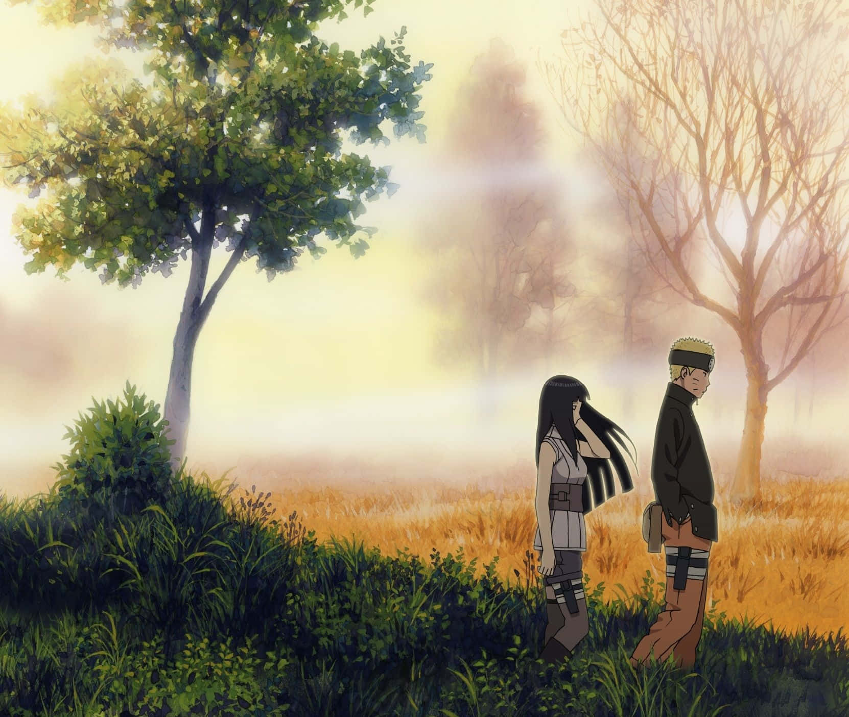 Únetea Naruto En Su Viaje A Través Del Vibrante Paisaje De Naruto. Fondo de pantalla