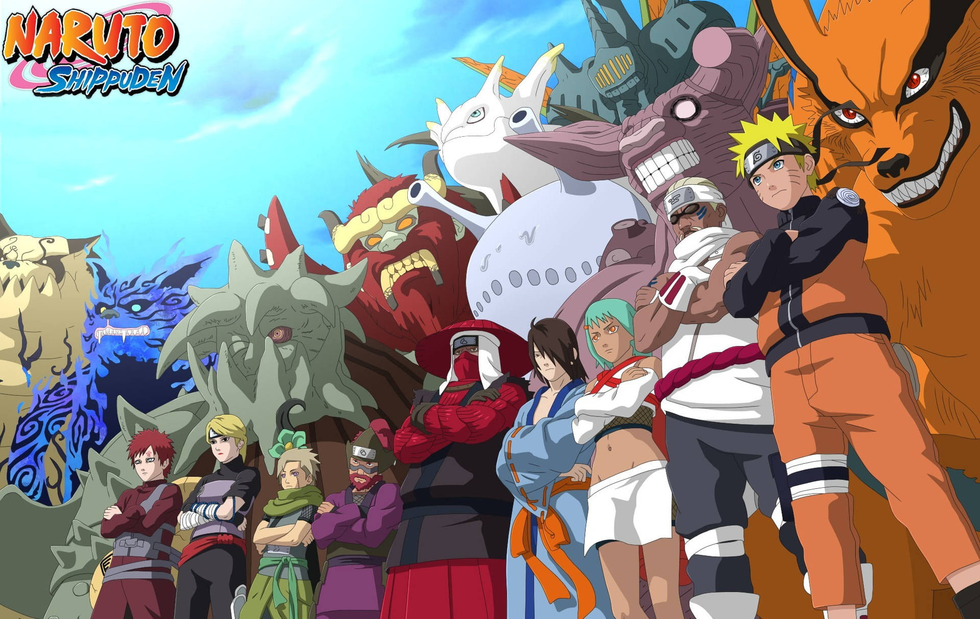 Naruto Live Characters And Tailed Beasts Wallpaper