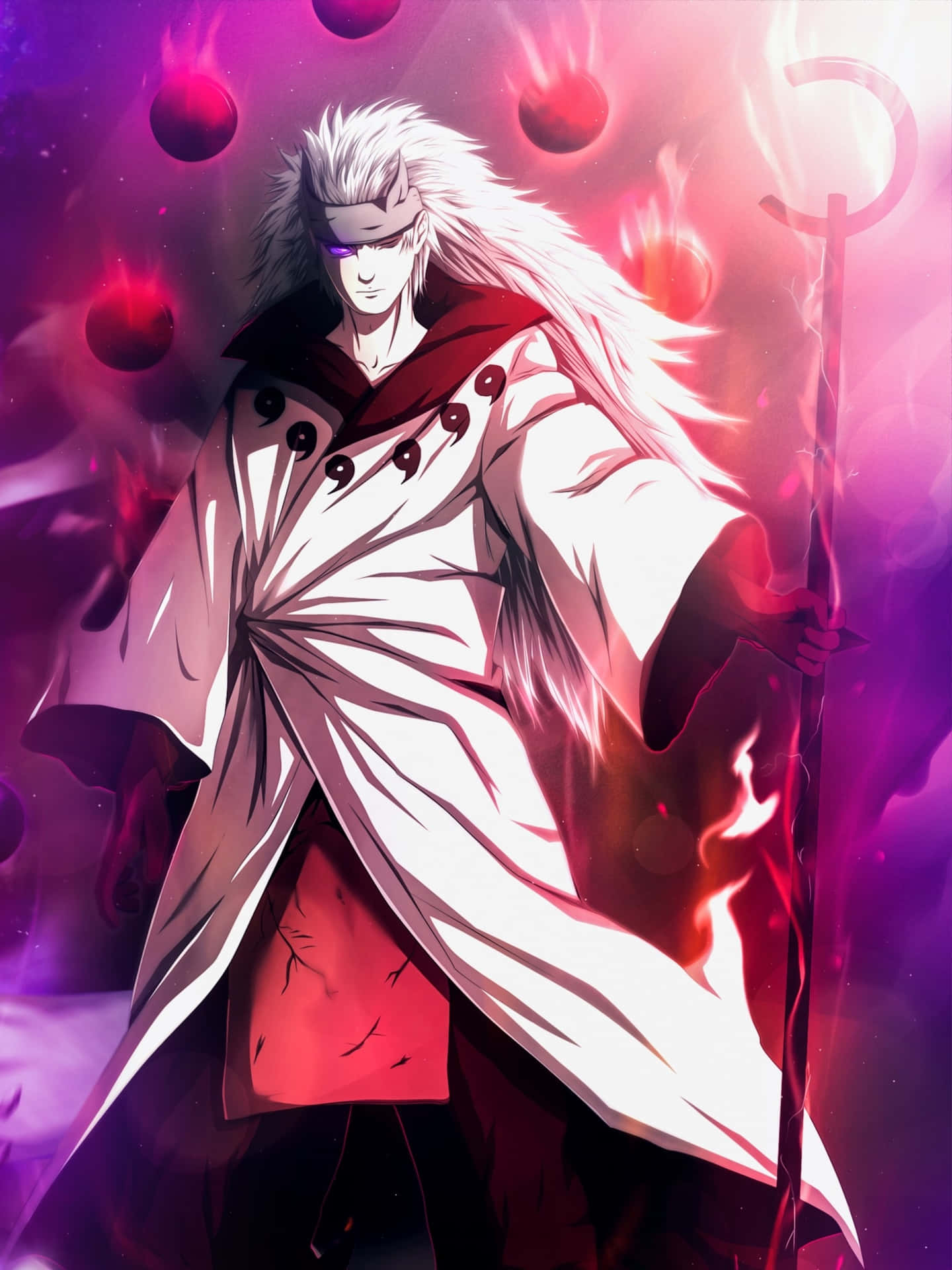 Madara Uchiha, a powerful ninja from the Naruto series Wallpaper