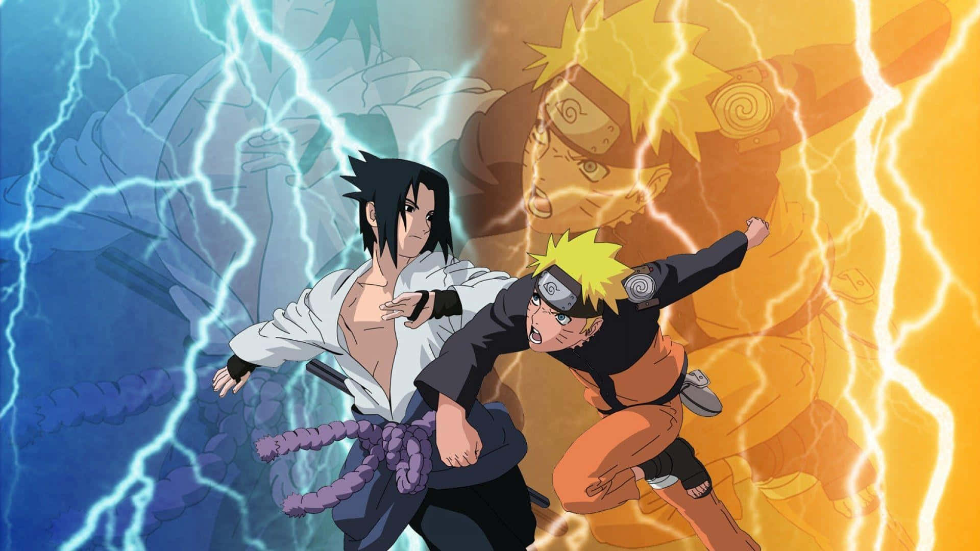Naruto Manga Naruto Against Sasuke Lightning Wallpaper