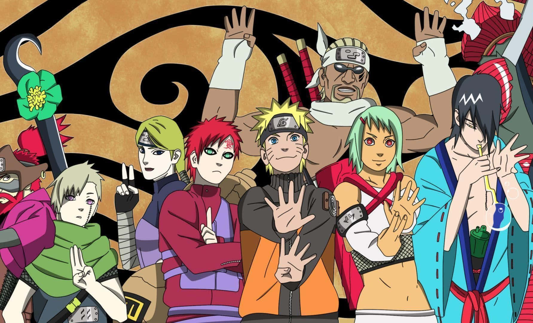 Personaggidel Manga Naruto Jinchuriki Bestie Con Code Sfondo