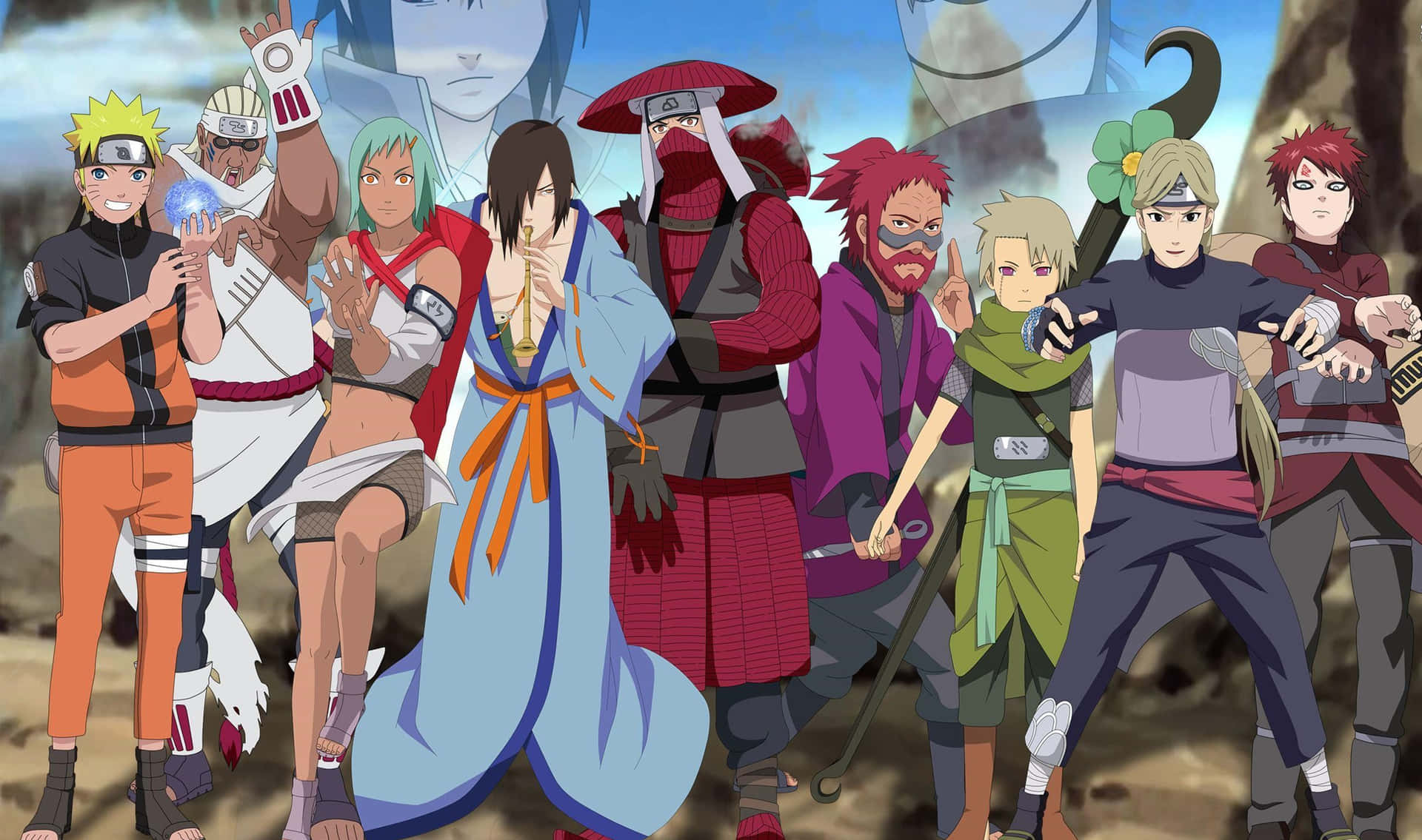 Personajesdel Manga De Naruto- Los Nueve Jinchuriki. Fondo de pantalla