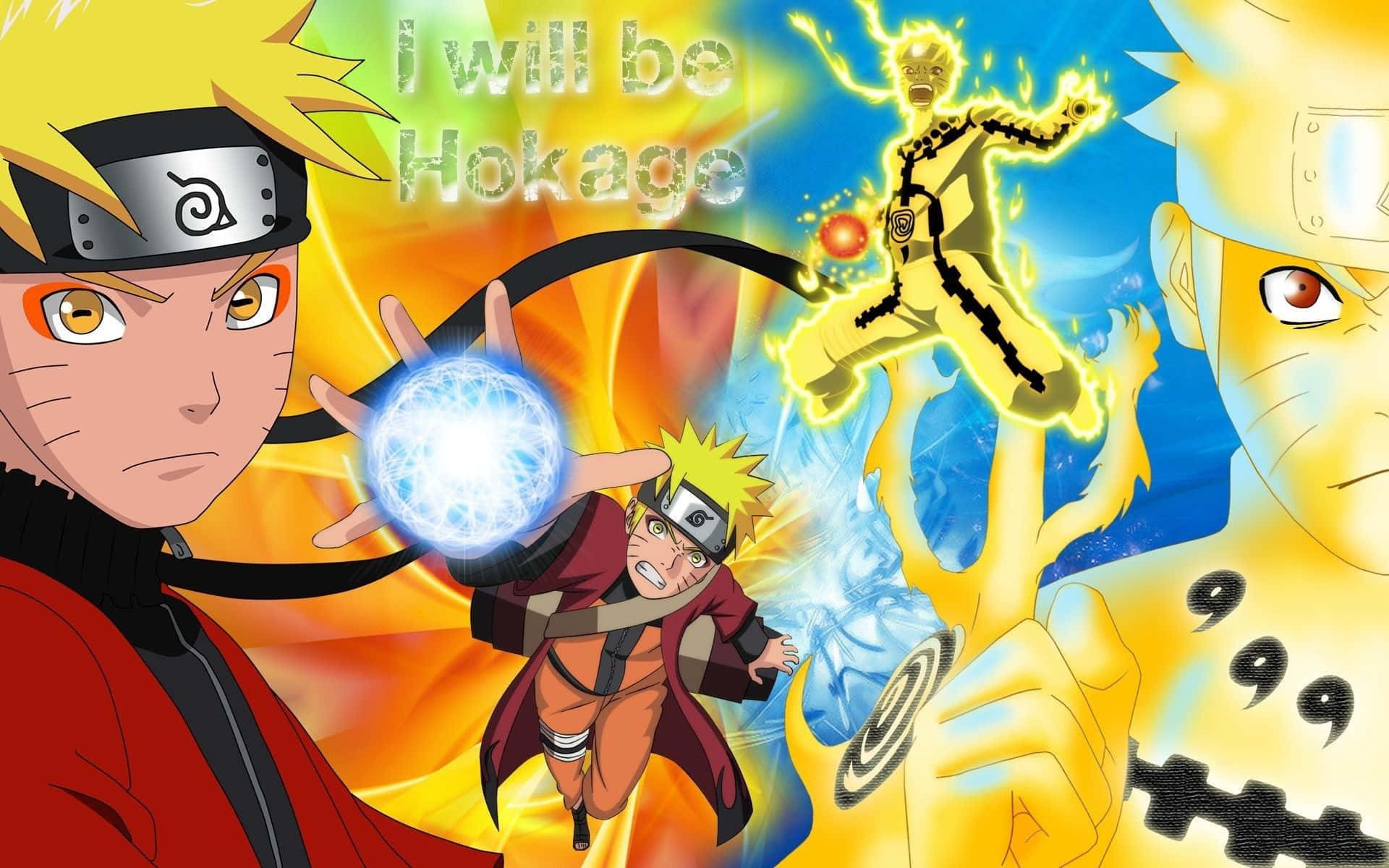 Naruto konfronterer den Ni Tænder Demon Fox i Mangaen. Wallpaper