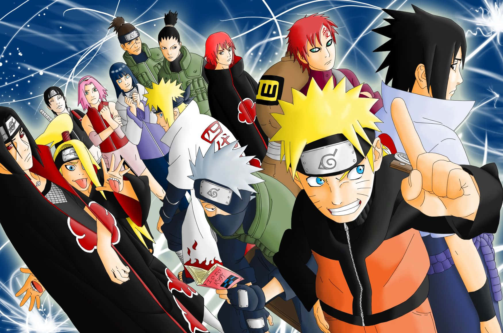 Denne tapet viser helten fra Naruto tegneserien, Uzumaki Naruto. Wallpaper