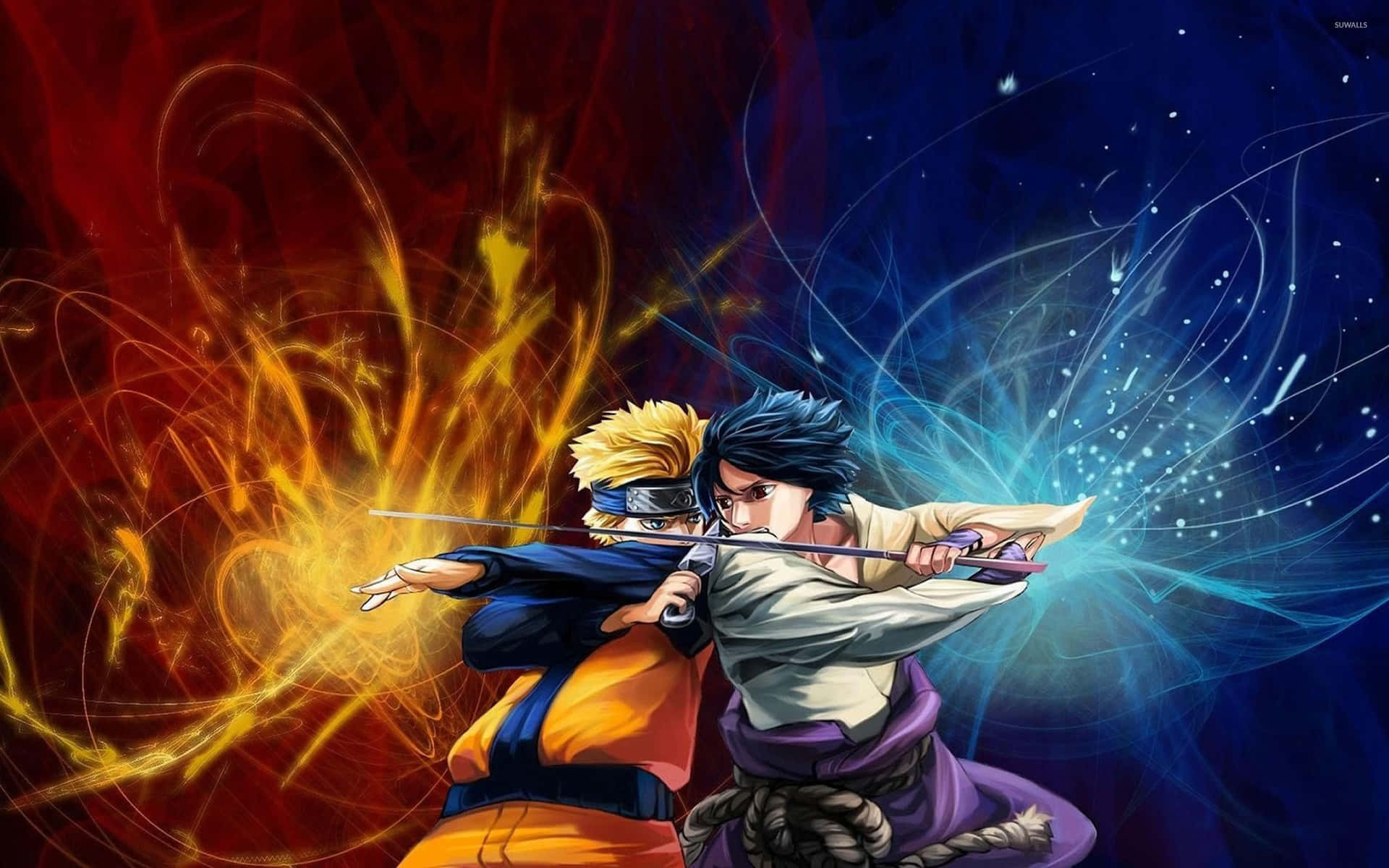 Nyd en intens kamp som Naruto i den spændende verden af Naruto Neon. Wallpaper