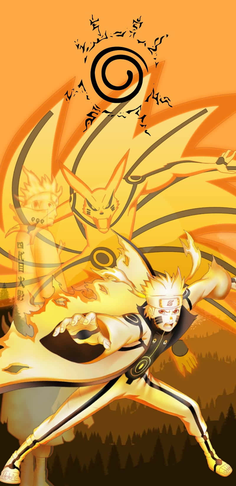 Naruto Nine Tails In A Blazing Coat Wallpaper
