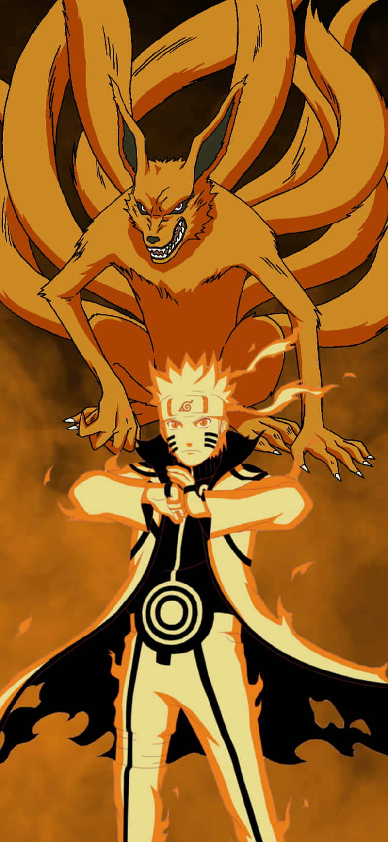 Naruto Uzumaki Showing His Power As He Warps Into Nine Tails Wallpaper