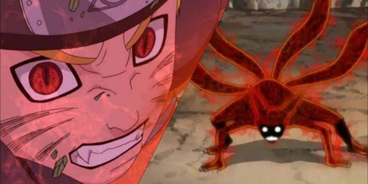 Raging Naruto Nine Tails In Battle Wallpaper