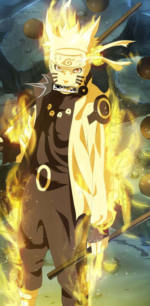 Naruto Nine Tails With A Menacing Stare Wallpaper
