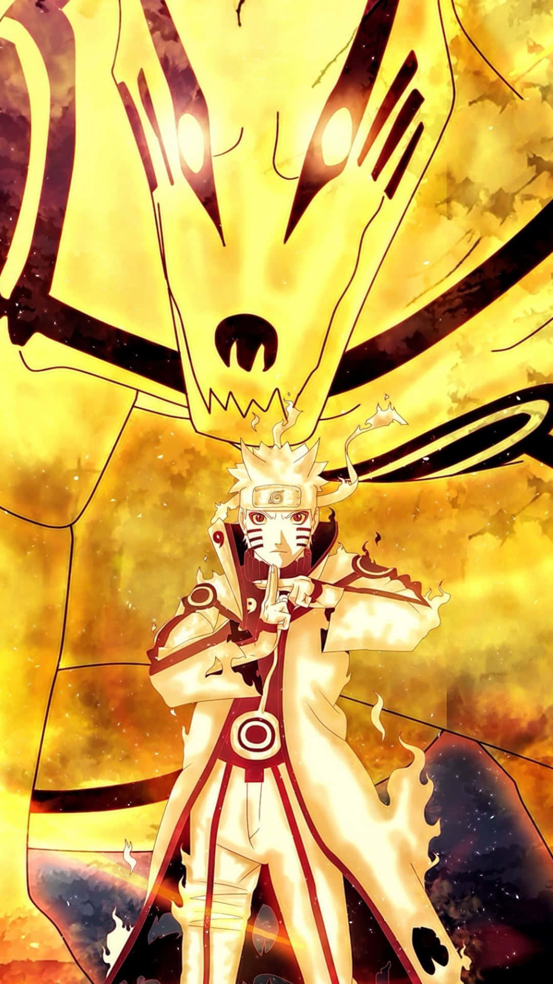 A Magnificent View Of Naruto With Nine Tails Wallpaper