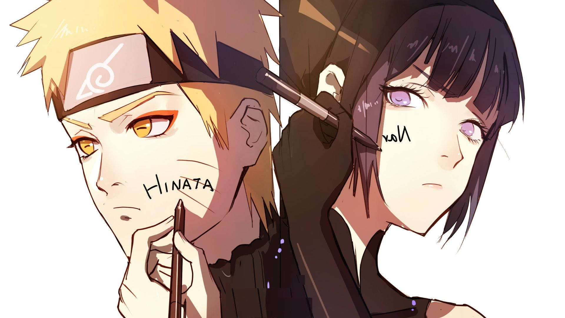 Naruto Og Hinata Ansigter Wallpaper