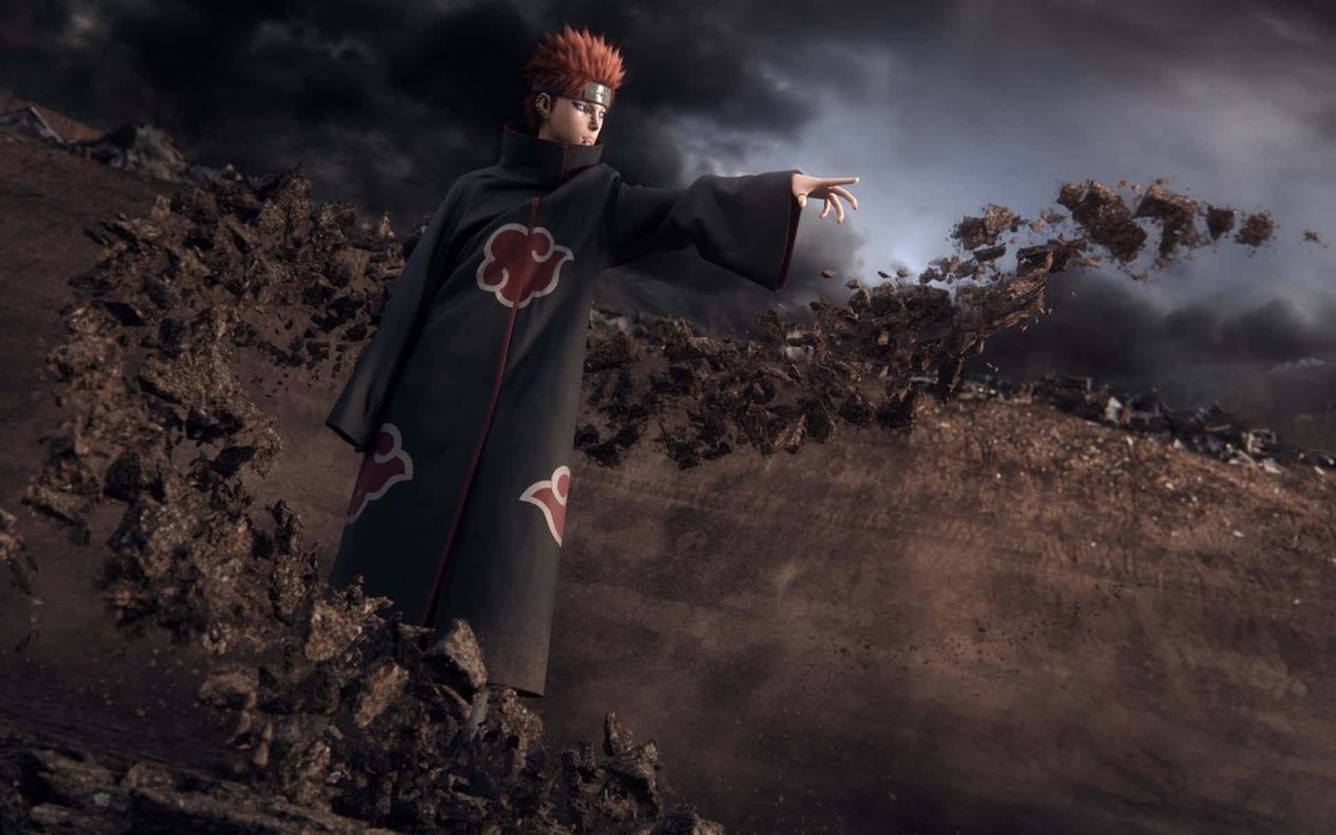 Heavy crimson emotions in "Naruto: Pain 4K" Wallpaper