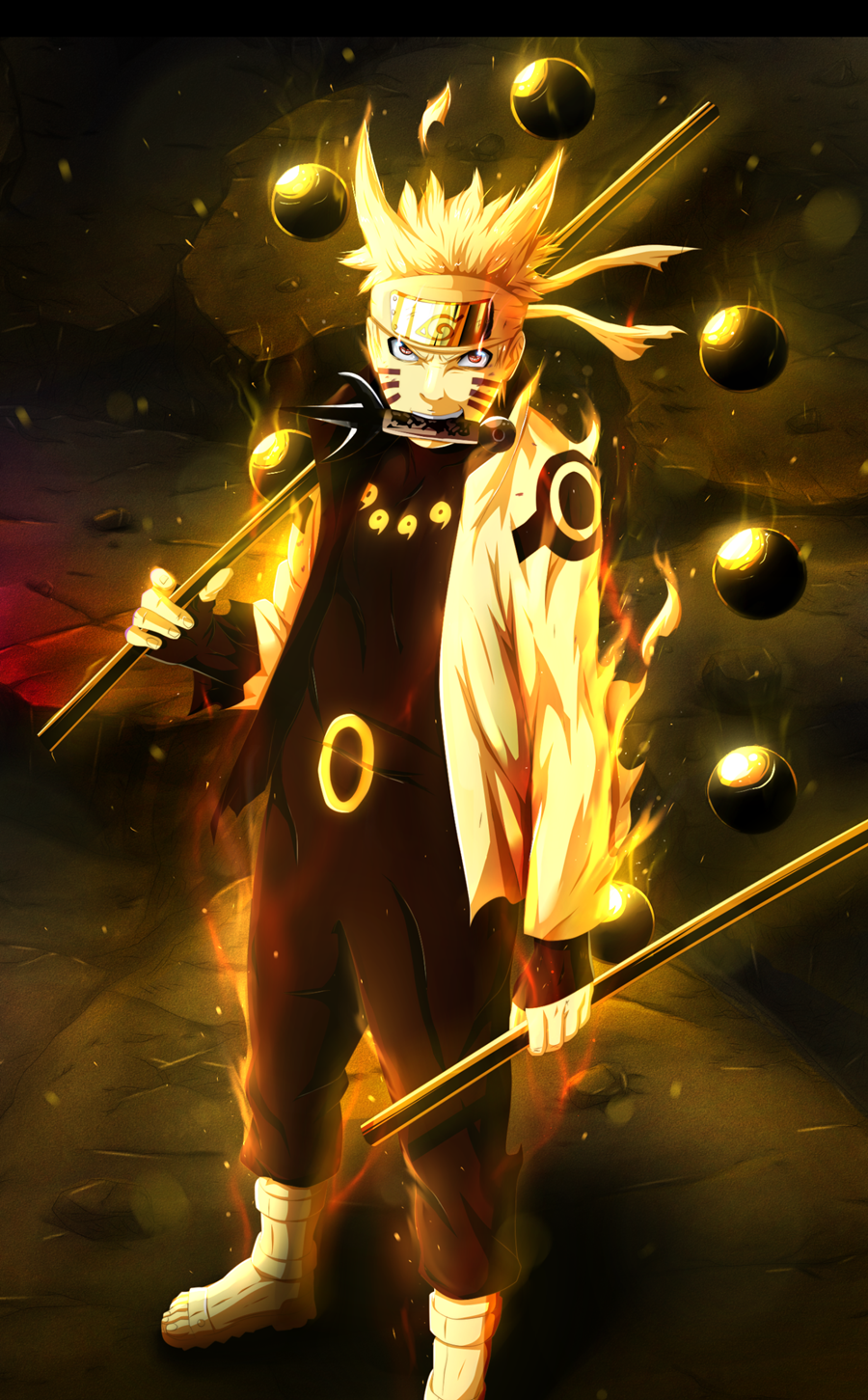Caption: Unleash your inner ninja with this stunning Naruto Phone Background!