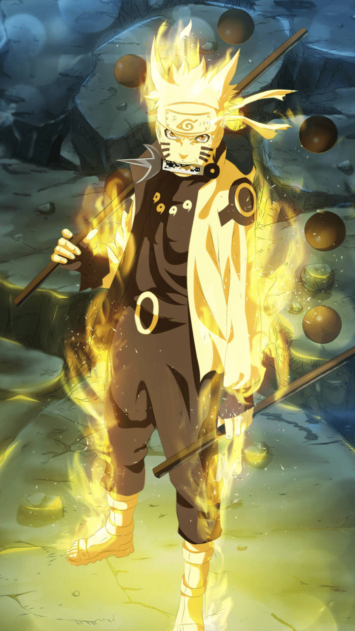 Naruto Phone On Fire Wallpaper