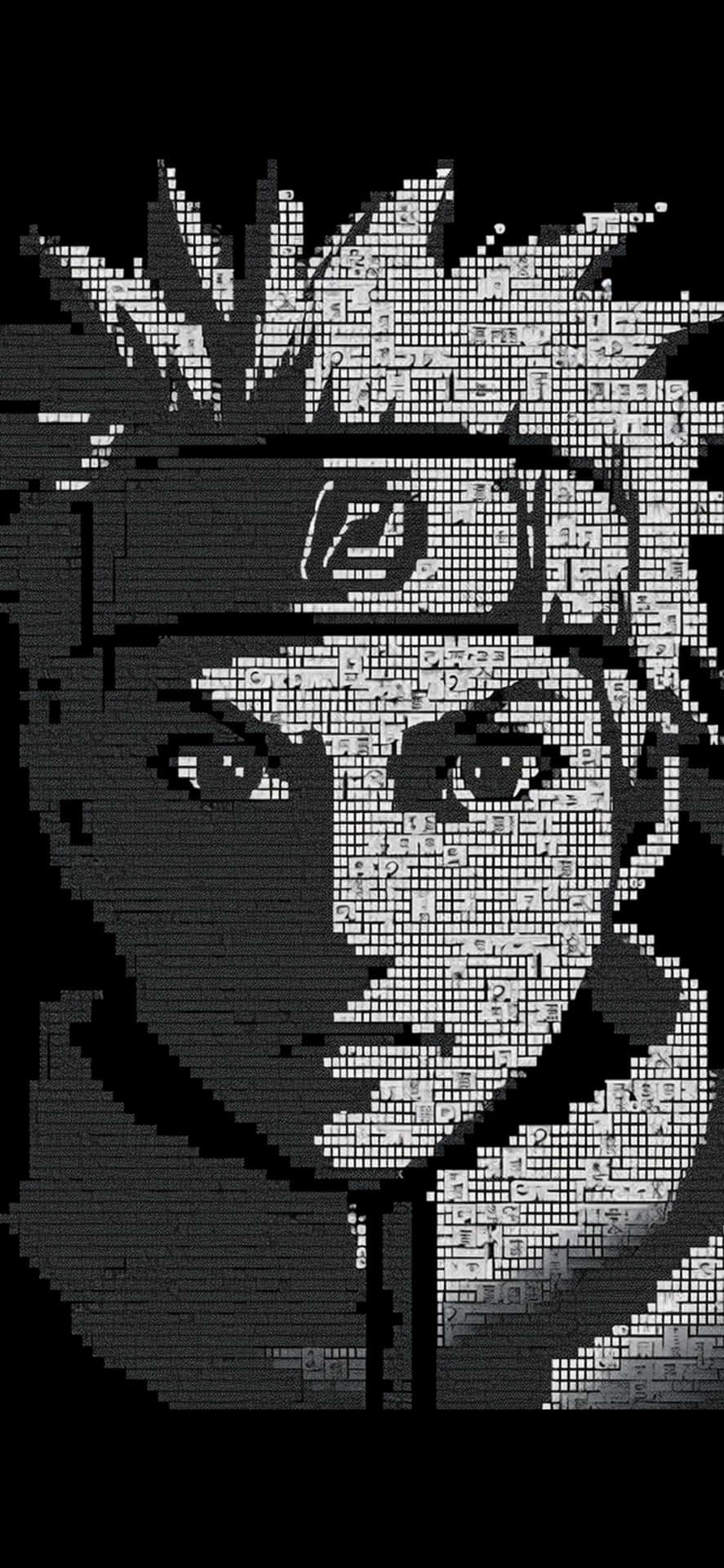 Naruto Pixel Art Dark Theme Wallpaper