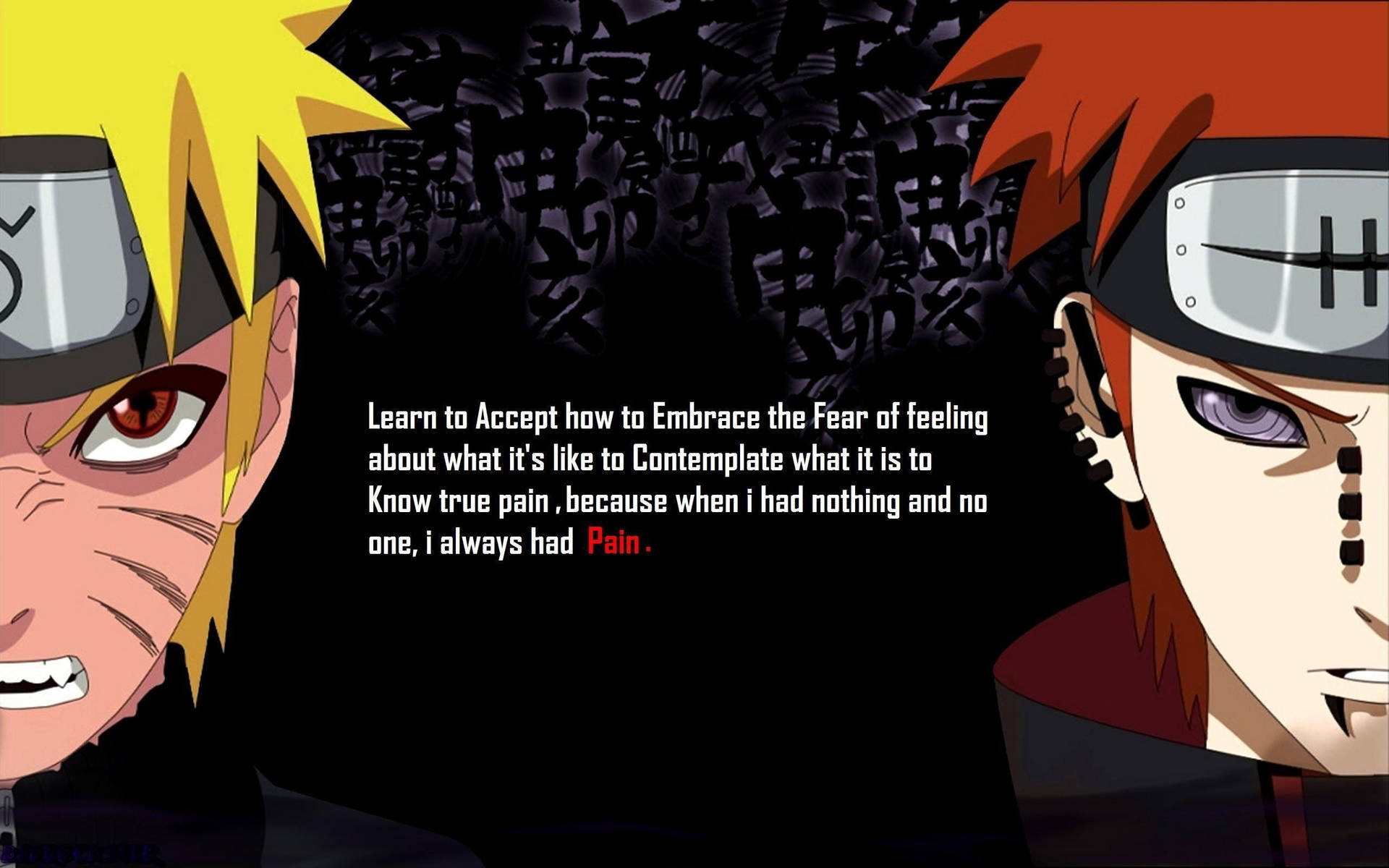 Citasde Naruto: Abraza El Miedo. Fondo de pantalla