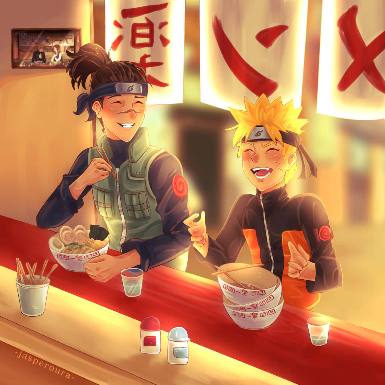 Nyd Naruto Ramen for et måltid, der passer til en ninja! Wallpaper