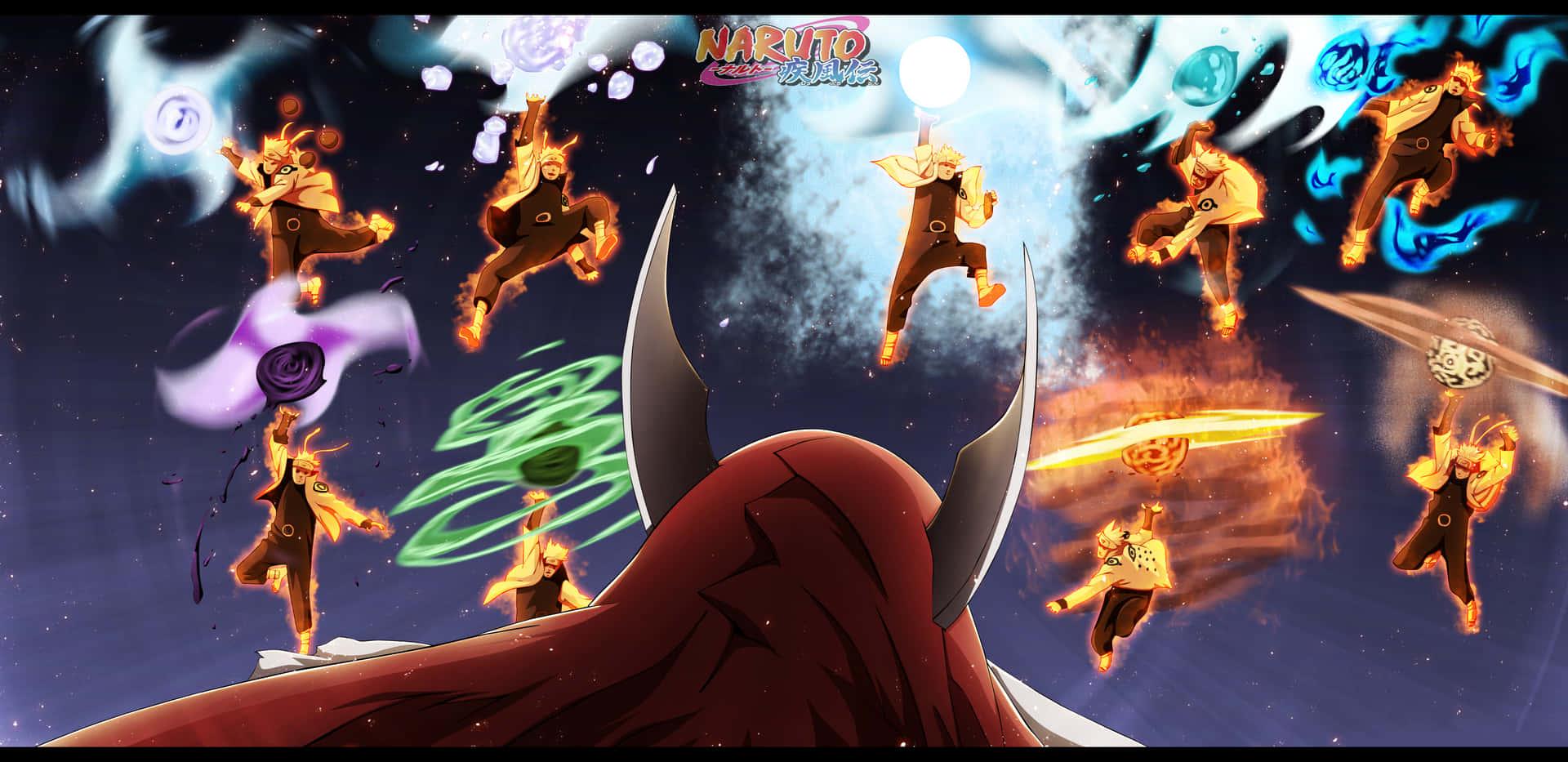 Naruto Flying With Rasengan Wallpaper