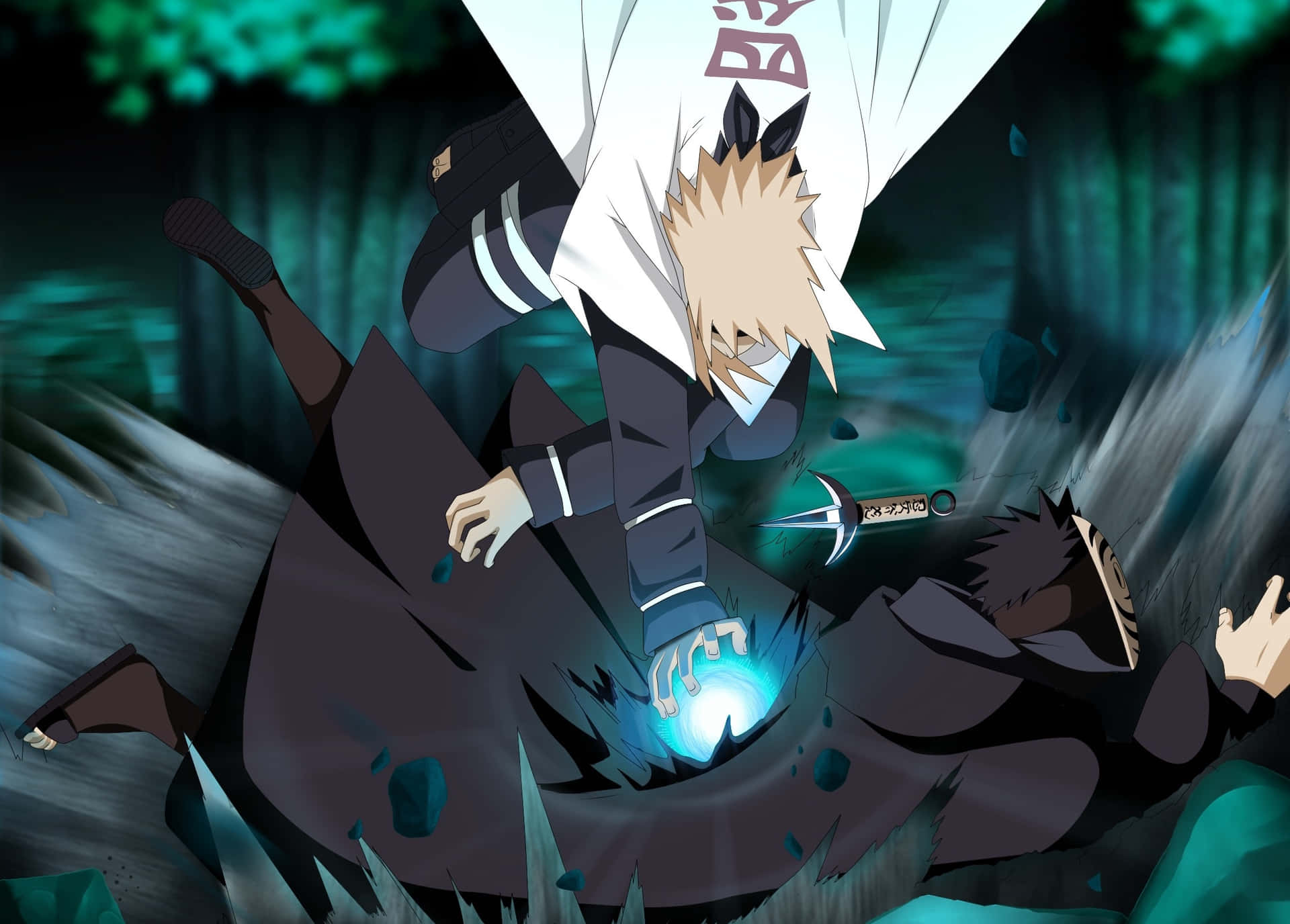 Naruto sender Rasengan, en signatur jutsu af Uzumaki familien. Wallpaper