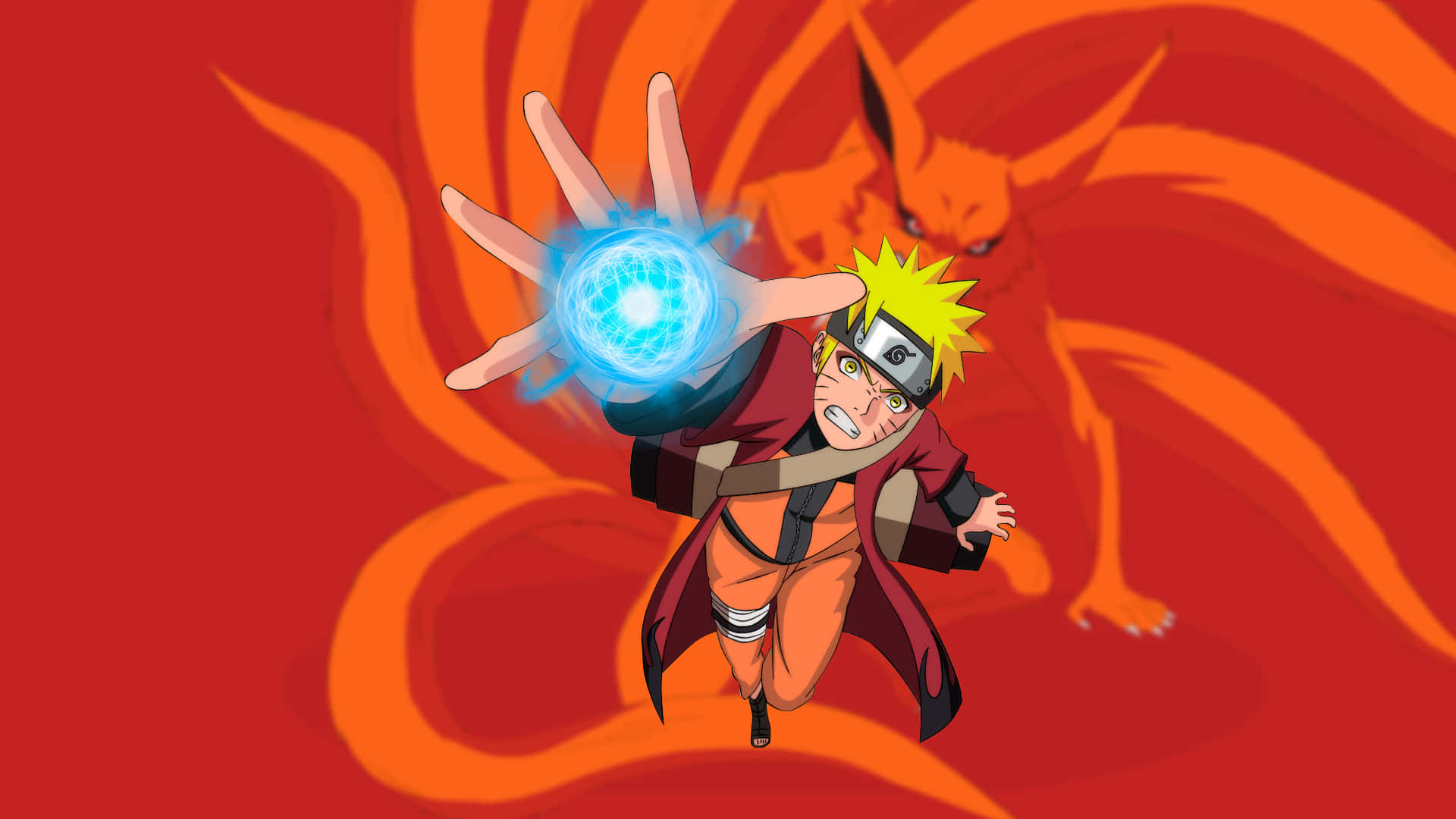 Young Naruto Rasengan Red Wallpaper