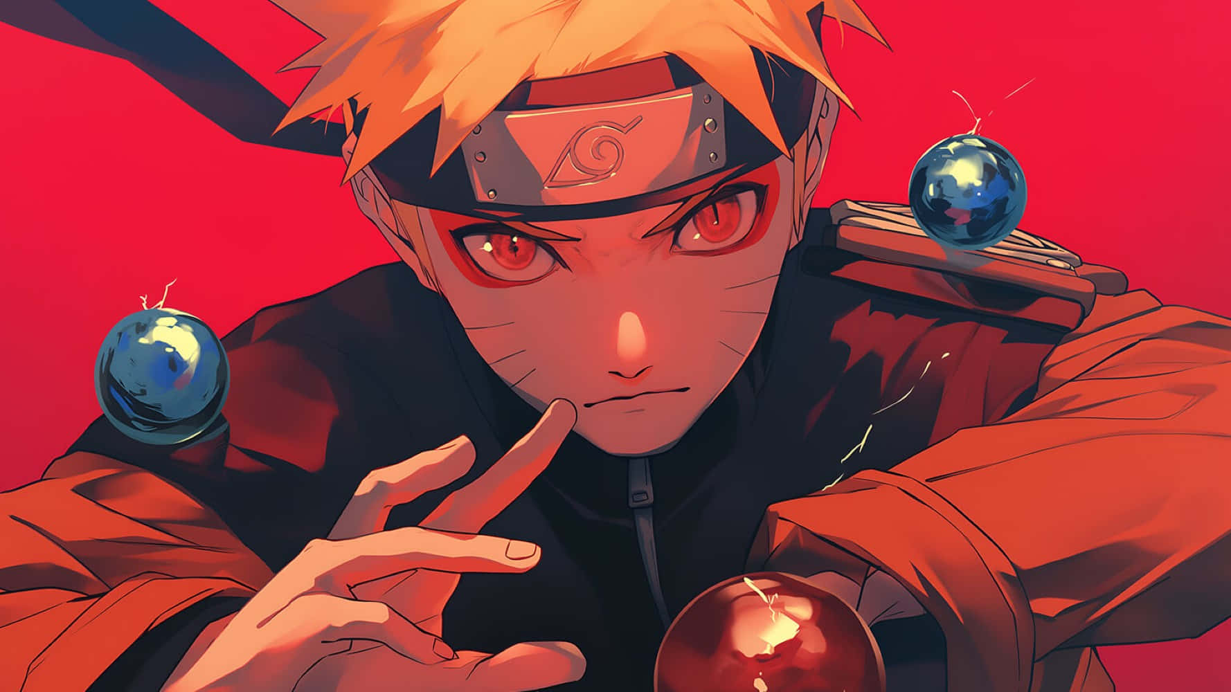 Naruto Rasengan Training Red Background Wallpaper