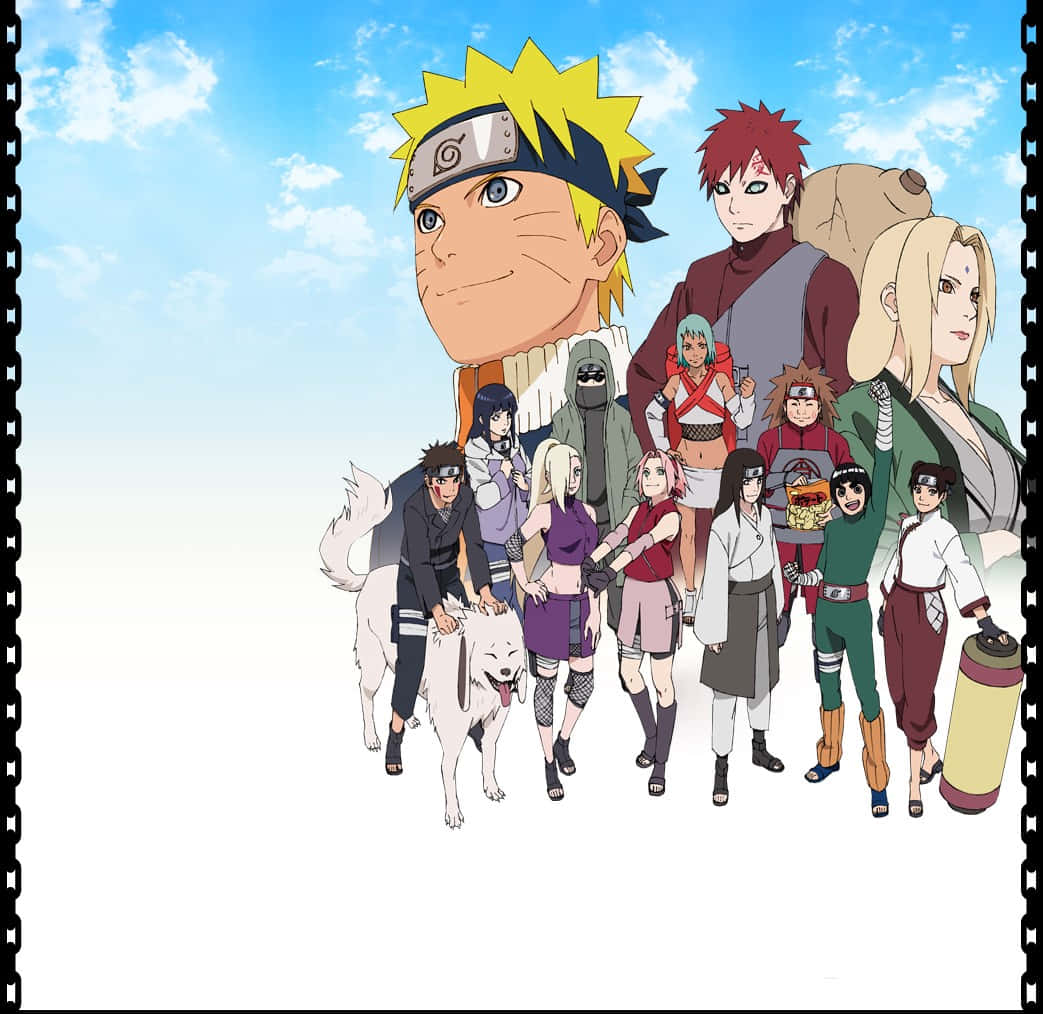 Naruto and friends smiling together Wallpaper