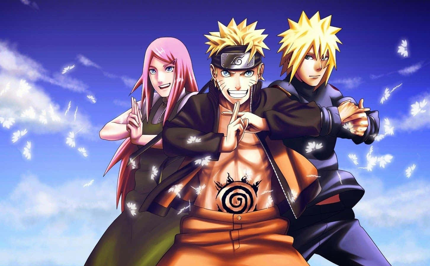 Naruto and his friends sharing a fun moment together Wallpaper