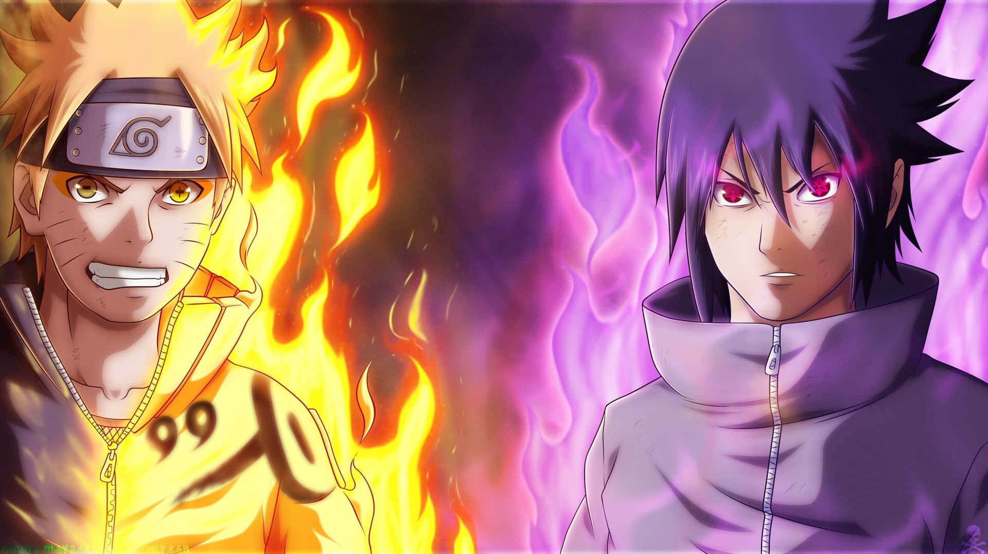 Naruto Uzumaki Showcasing His Impressive Sage Mode Abilities Wallpaper