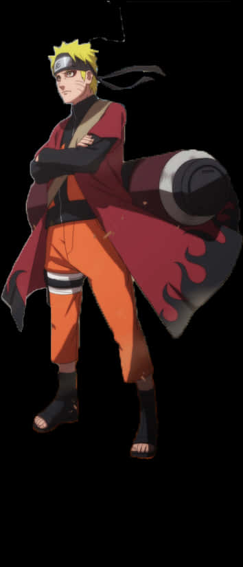 Naruto_ Sage_ Mode_with_ Scroll PNG