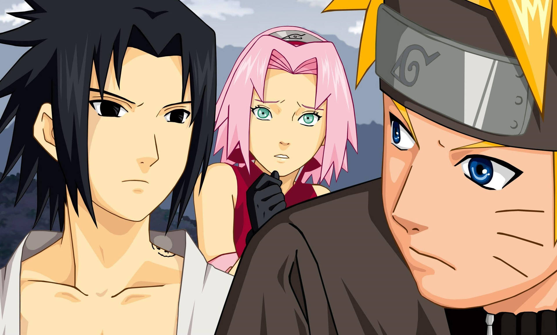 Pôsterdo Time 7, Com Naruto, Sasuke E Sakura. Papel de Parede