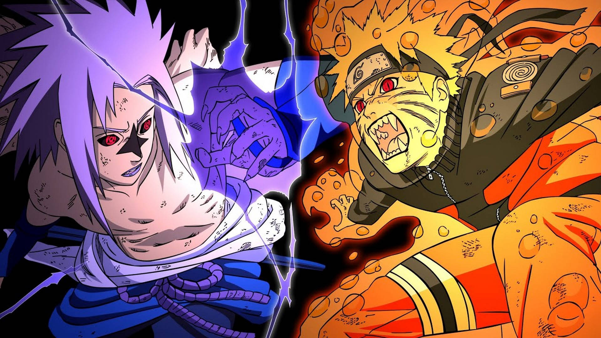Naruto Sasuke Fighting Poster Wallpaper