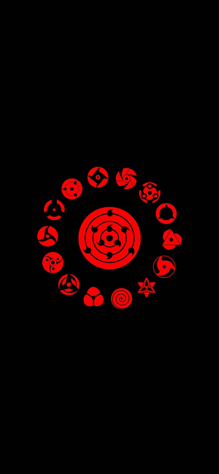 Naruto Sharingan Symbols IPhone Wallpaper
