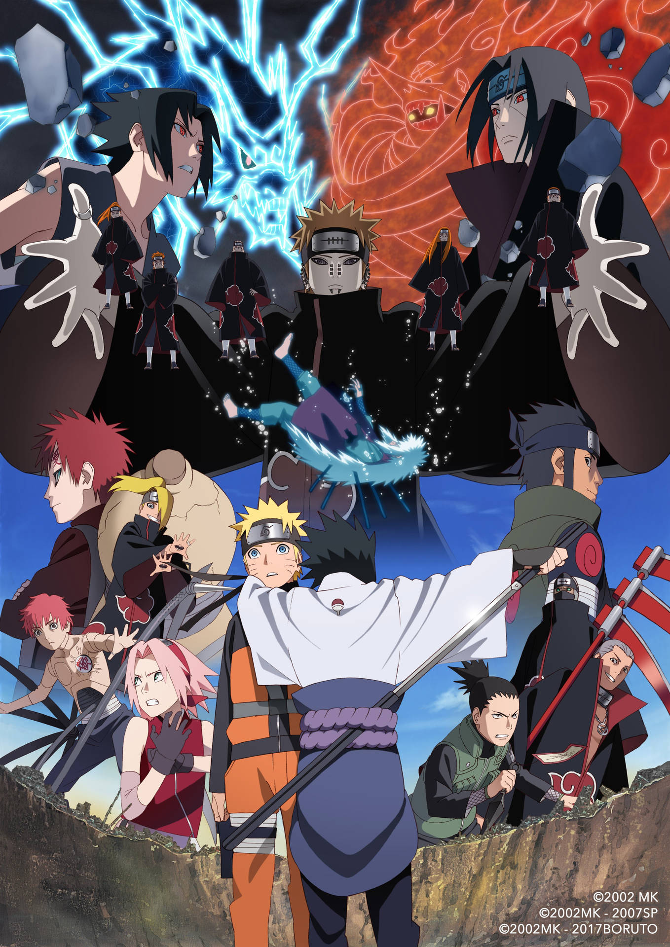 Narutoshippuden Alle Charaktere 20. Jubiläum Wallpaper