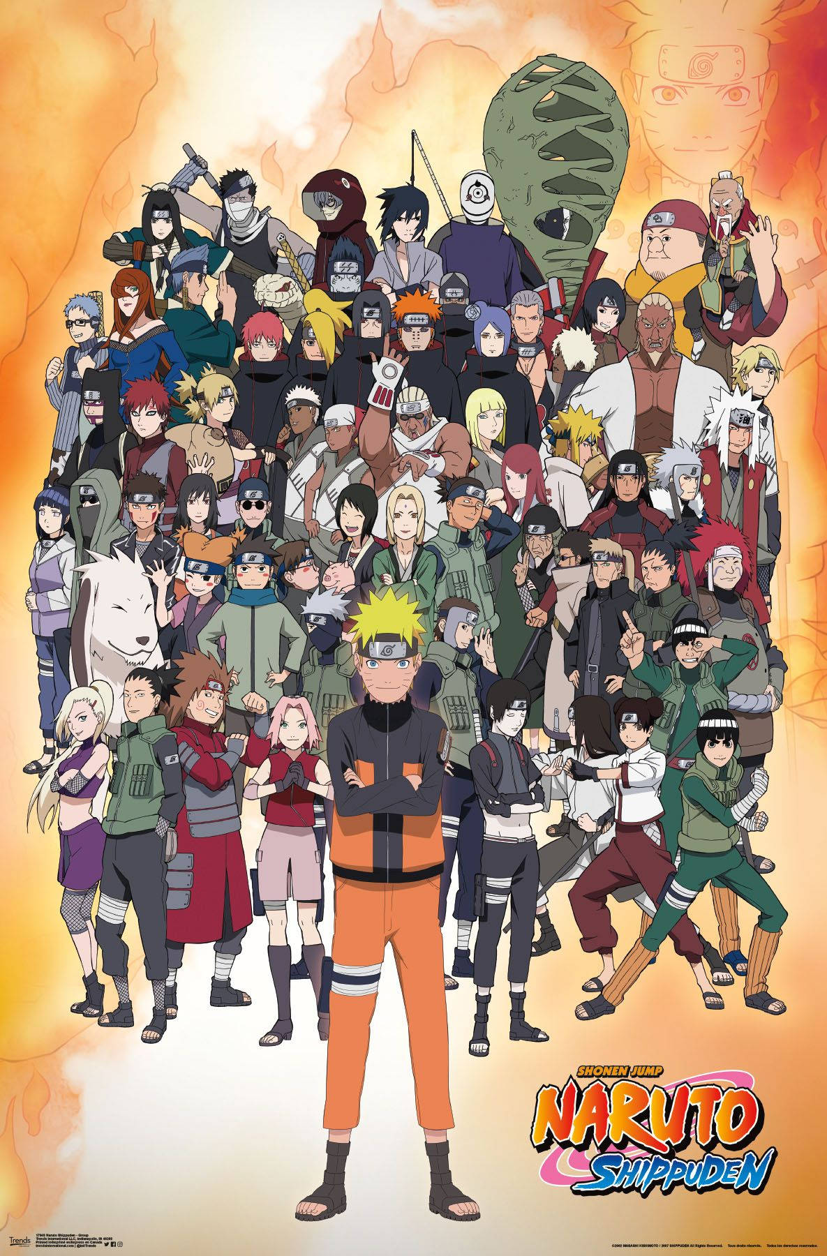 Pósterardiente Con Todos Los Personajes De Naruto Shippuden. Fondo de pantalla