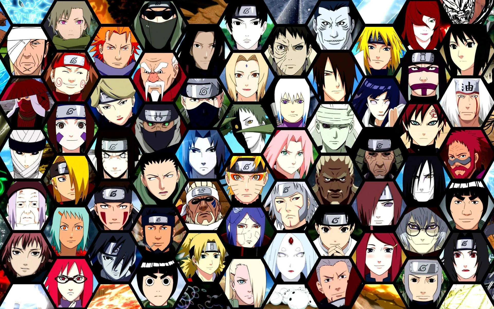 Naruto Shippuden All Characters Icons Background