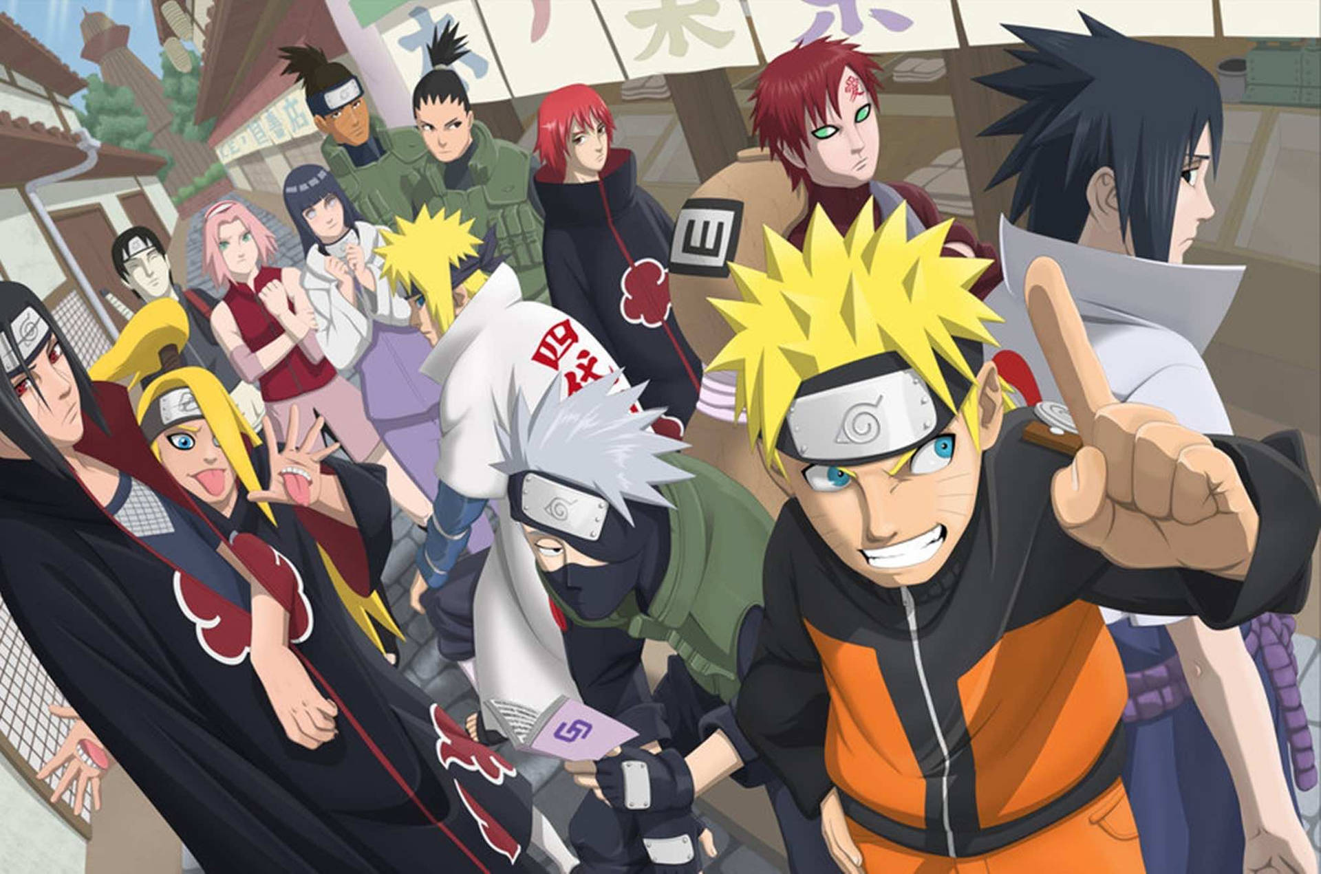 Naruto Shippuden All Characters Outdoors Wallpaper