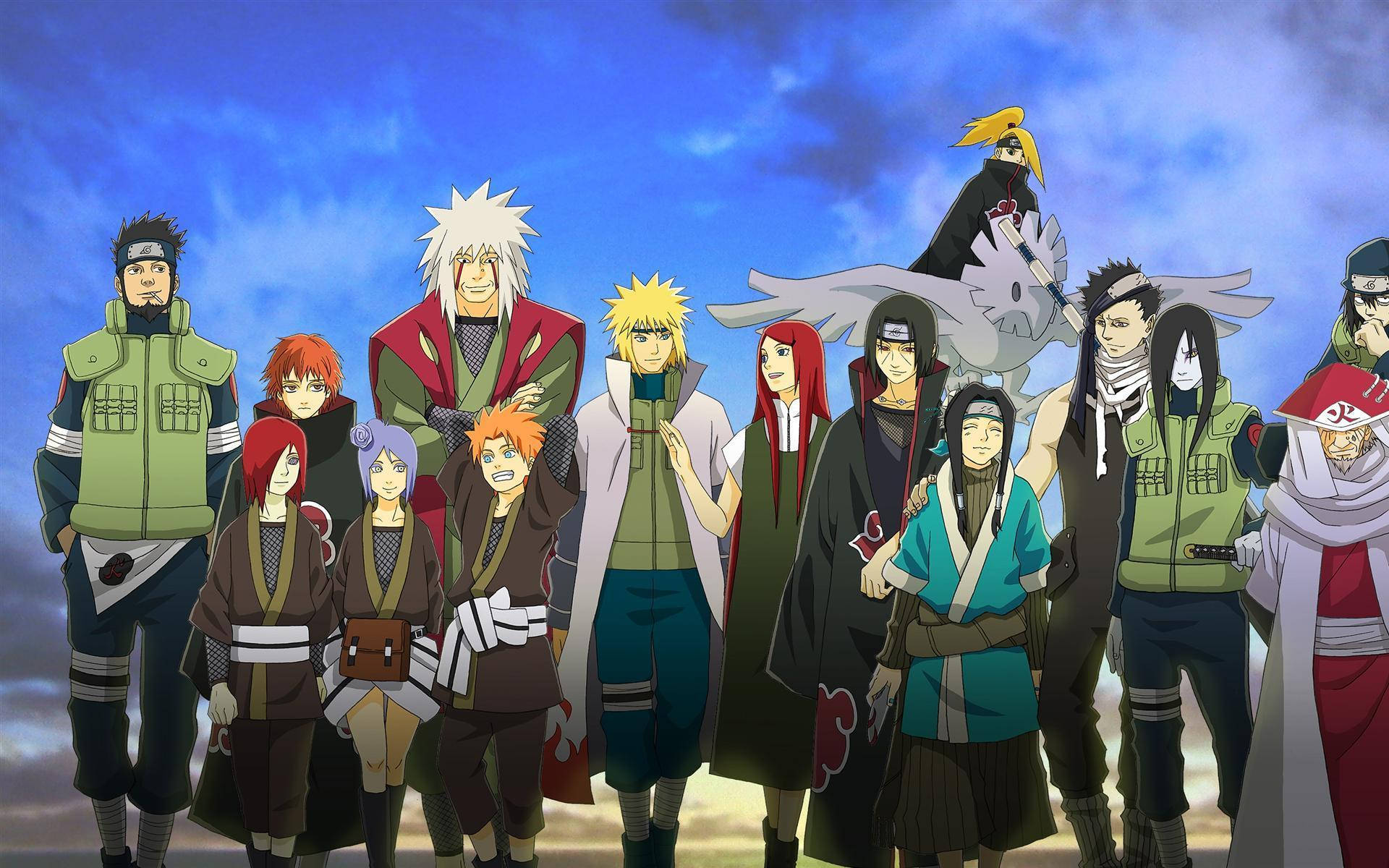 Naruto Shippuden All Characters Walking Together Background