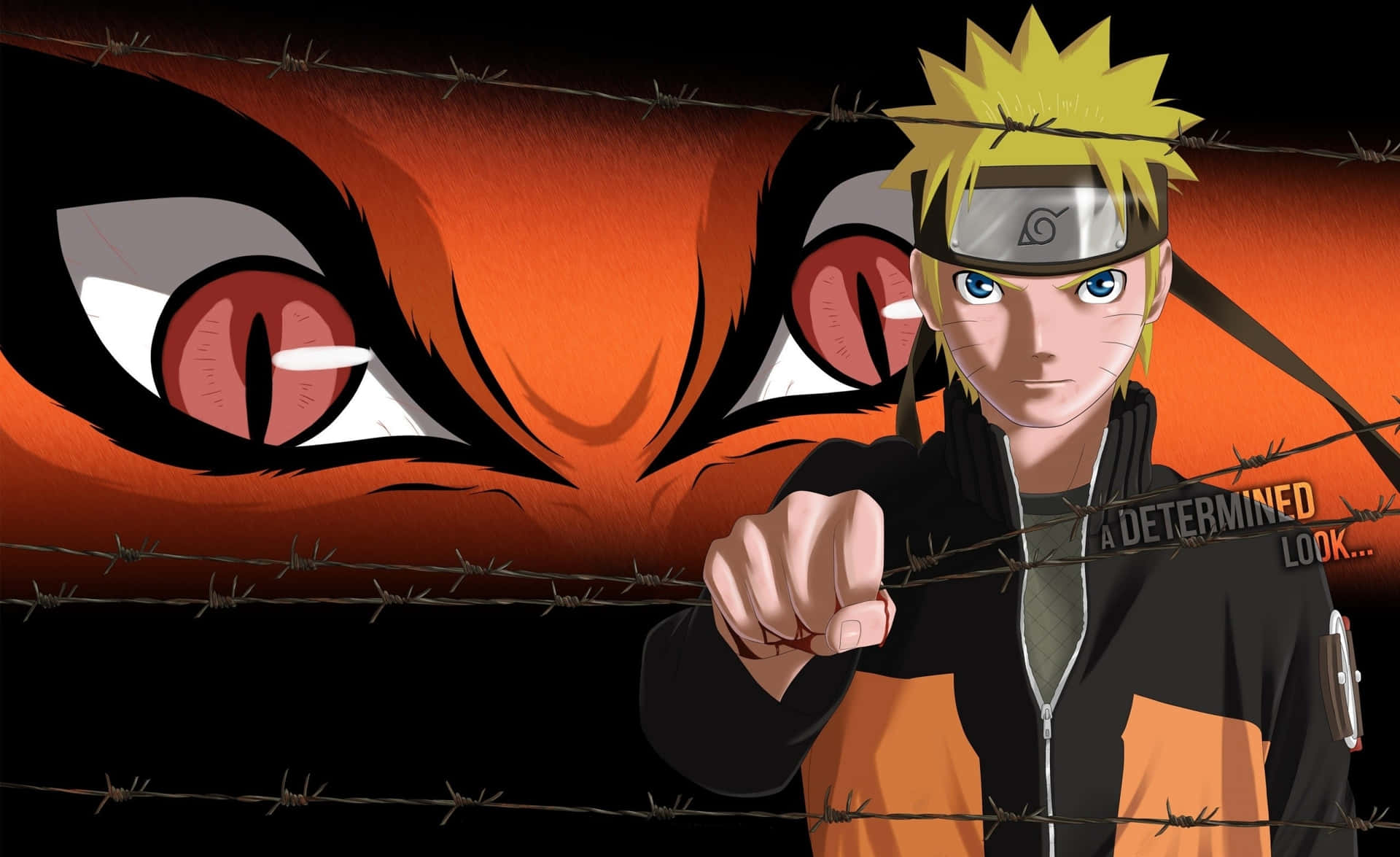 Naruto Shippuden billeder pryder baggrunden.