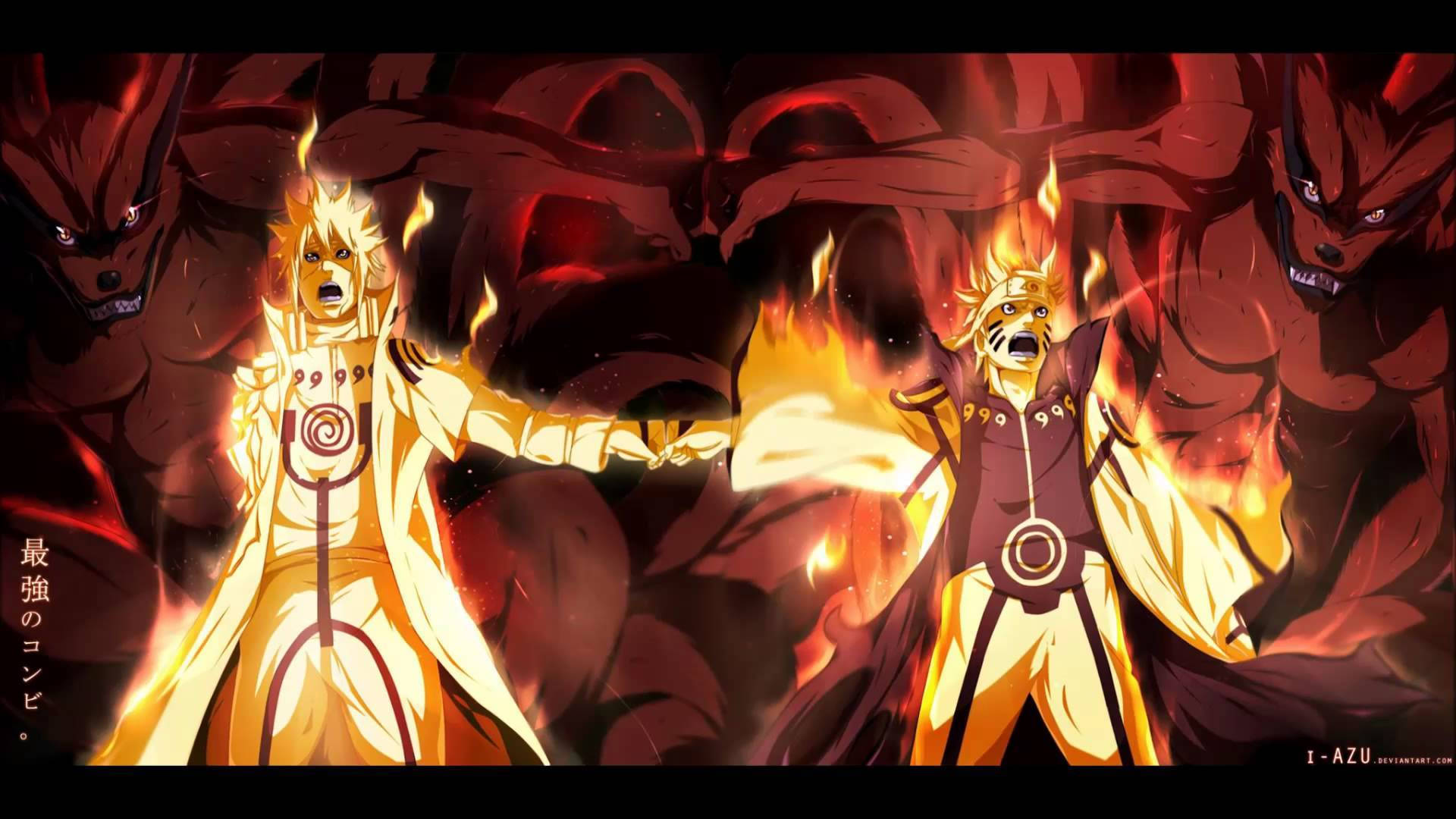 Father and Son Bonding in Naruto Shippudden Wallpaper