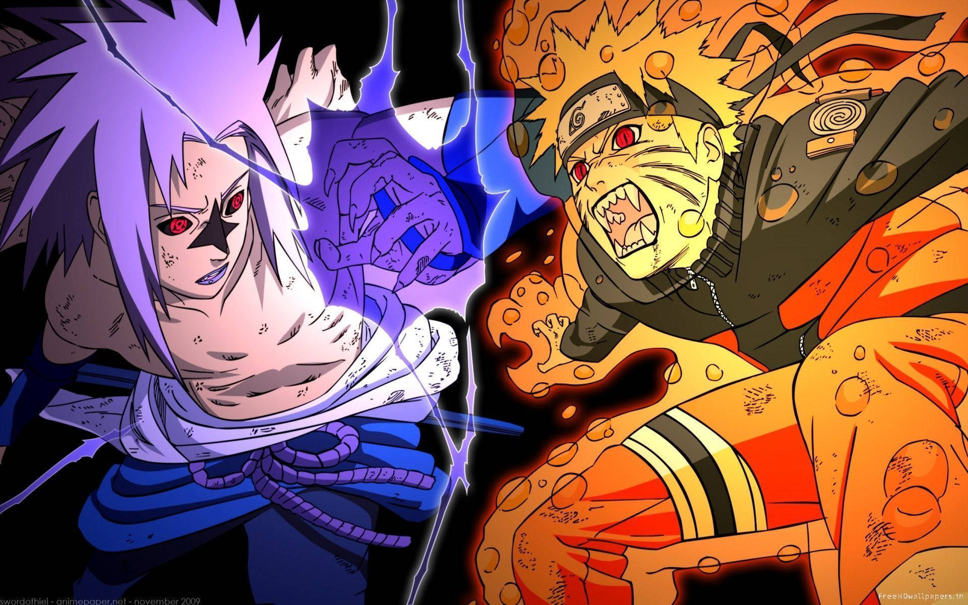 Naruto and Sasuke undergo transformation in Naruto Shippuden. Wallpaper