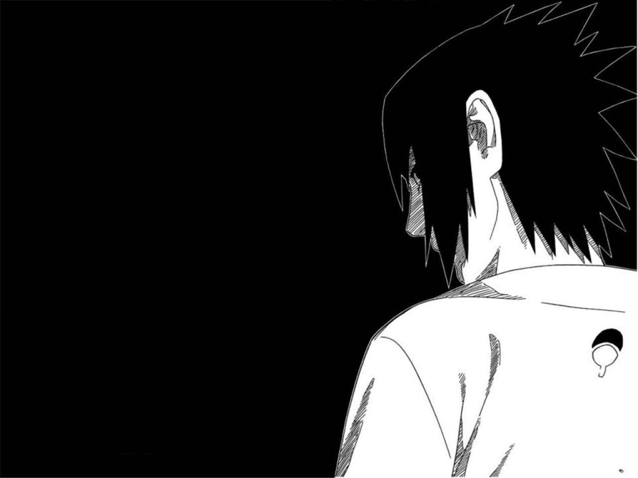 Download Naruto Shippuden Sasuke Uchiha Black And White Pfp Wallpaper |  