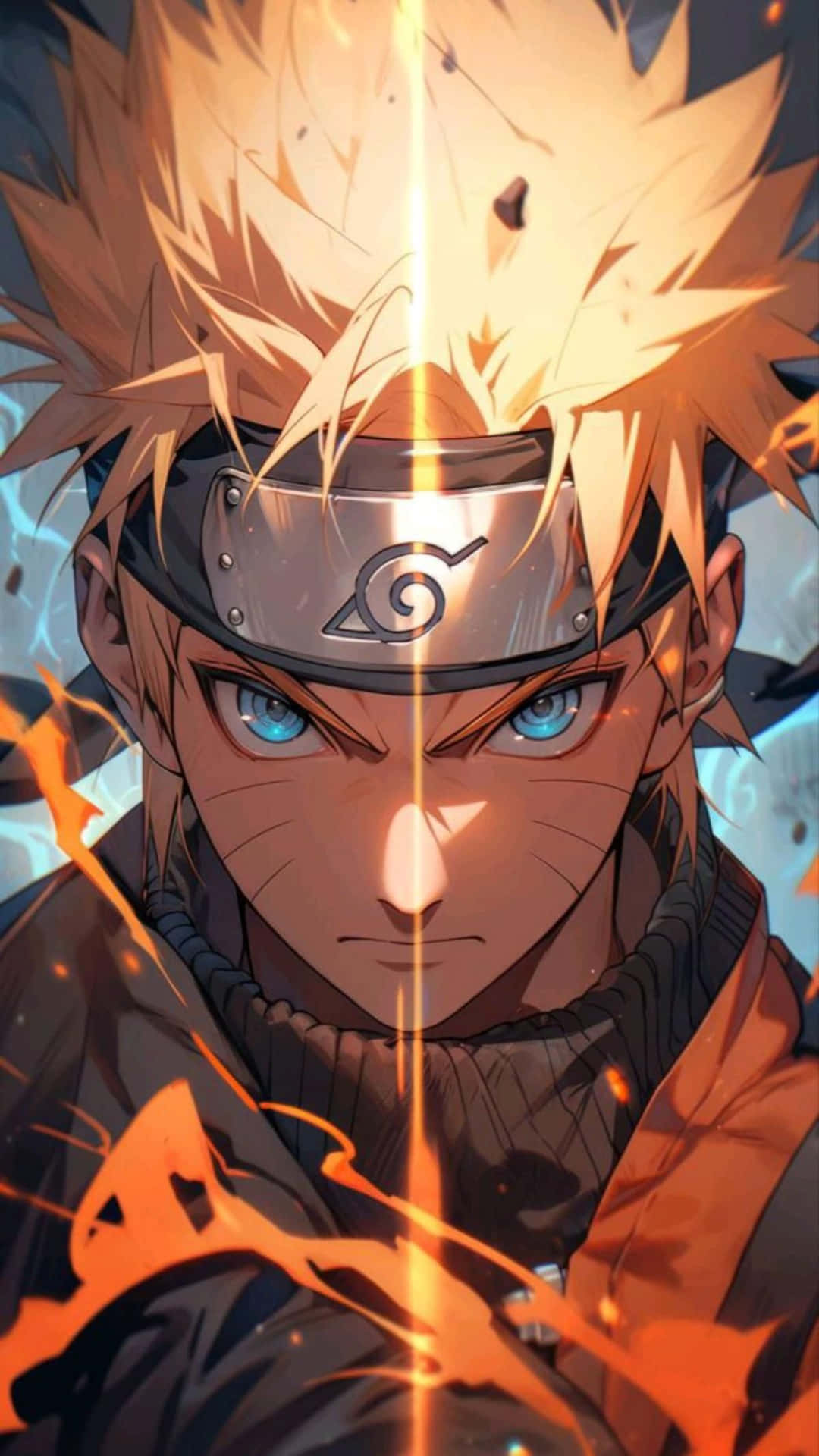 Naruto Split Face Artwork Wallpaper