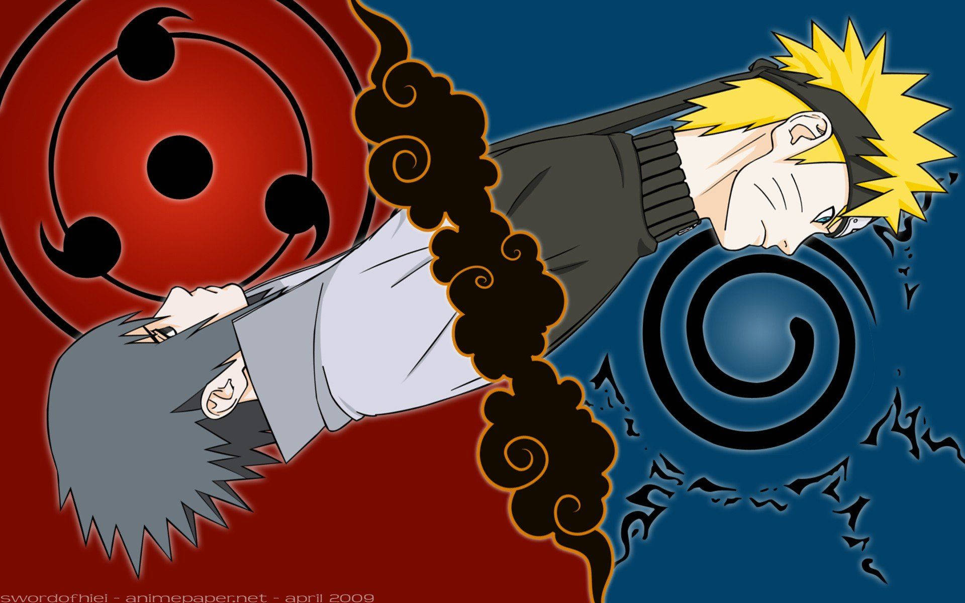 Naruto Symbols Of Sasuke And Naruto Wallpaper