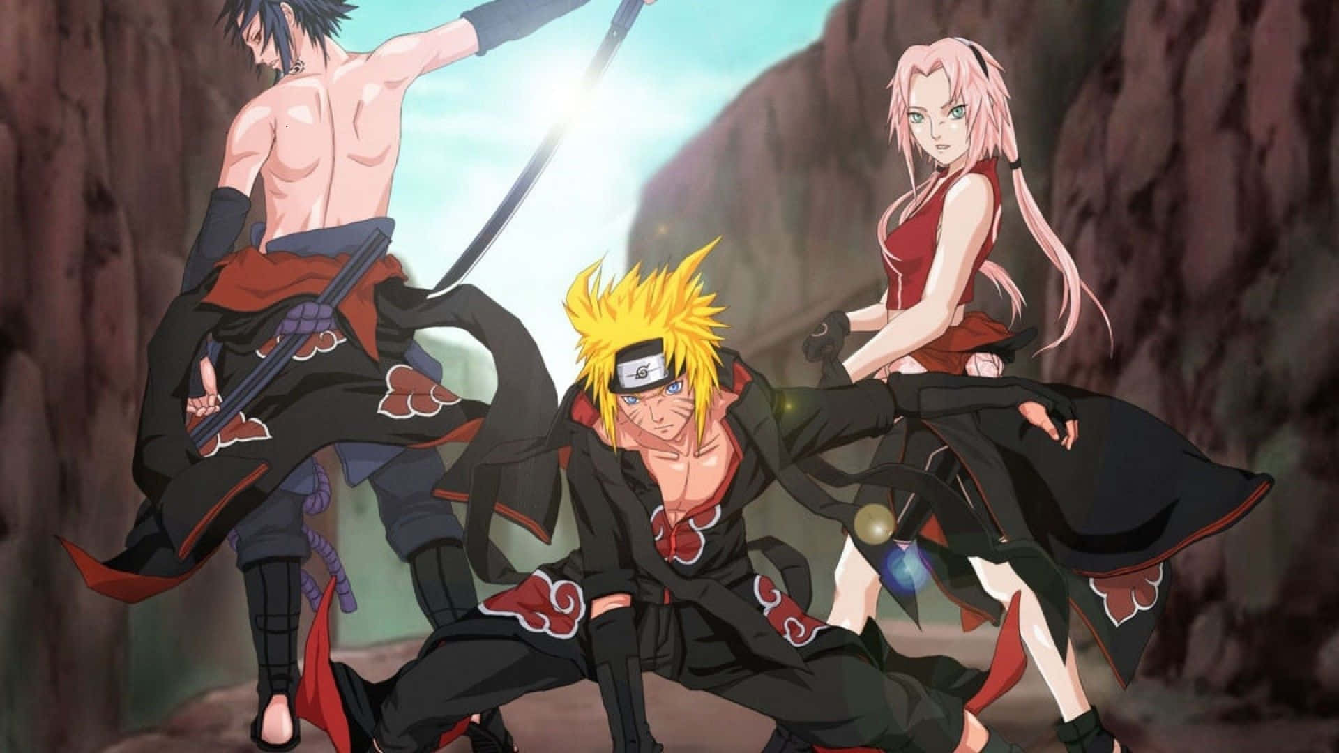 Naruto Team 7 In Battle Pose Wallpaper
