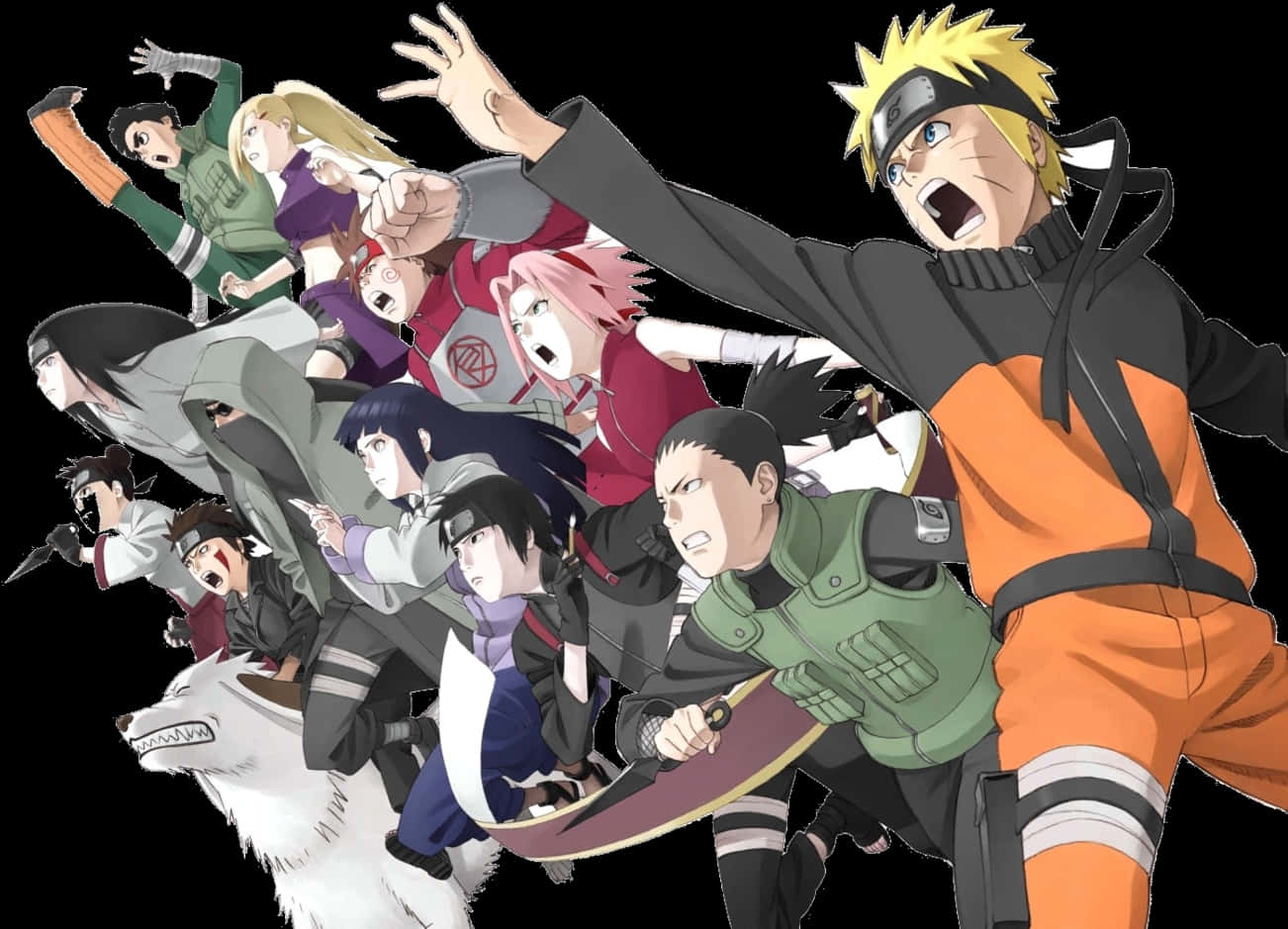 Naruto Team7and Friends Action Pose PNG