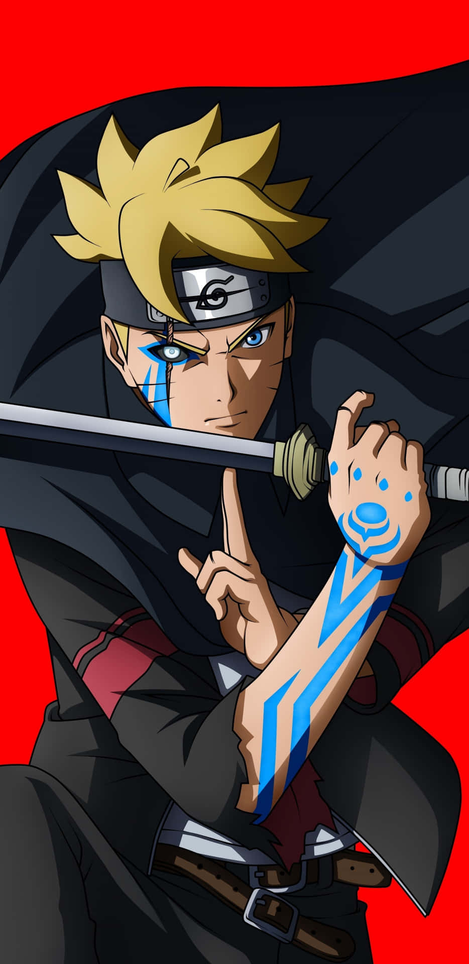 Borutocon La Marca De La Maldición De Naruto Uzumaki En 4k. Fondo de pantalla